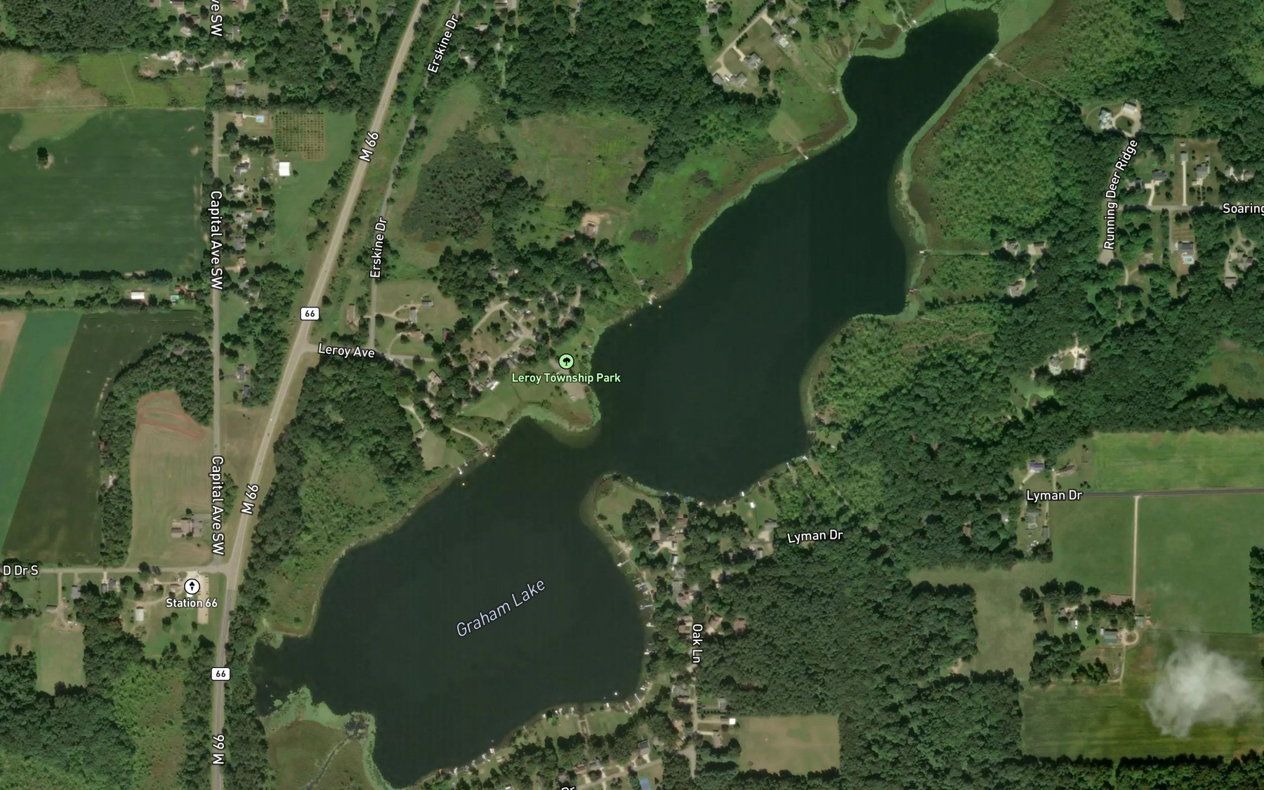 Satellite map of the Graham Lake