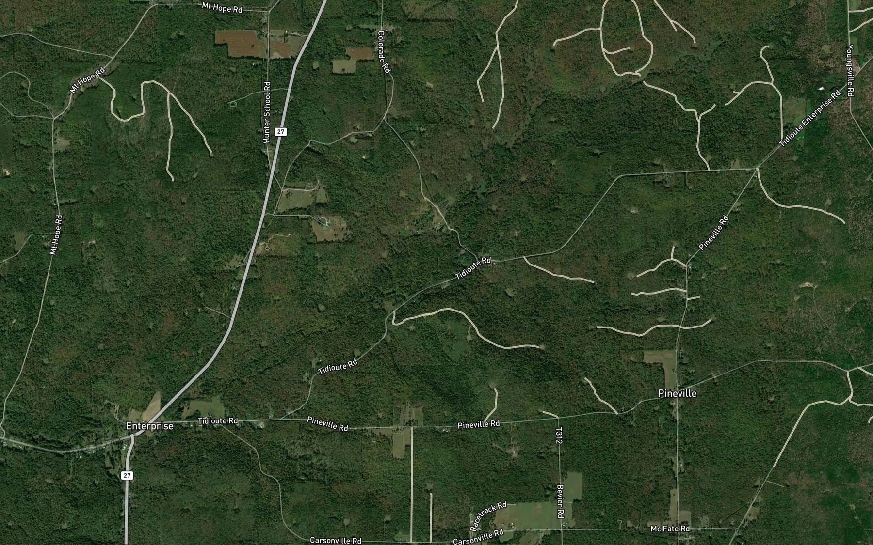 Satellite map of the Gilson Run