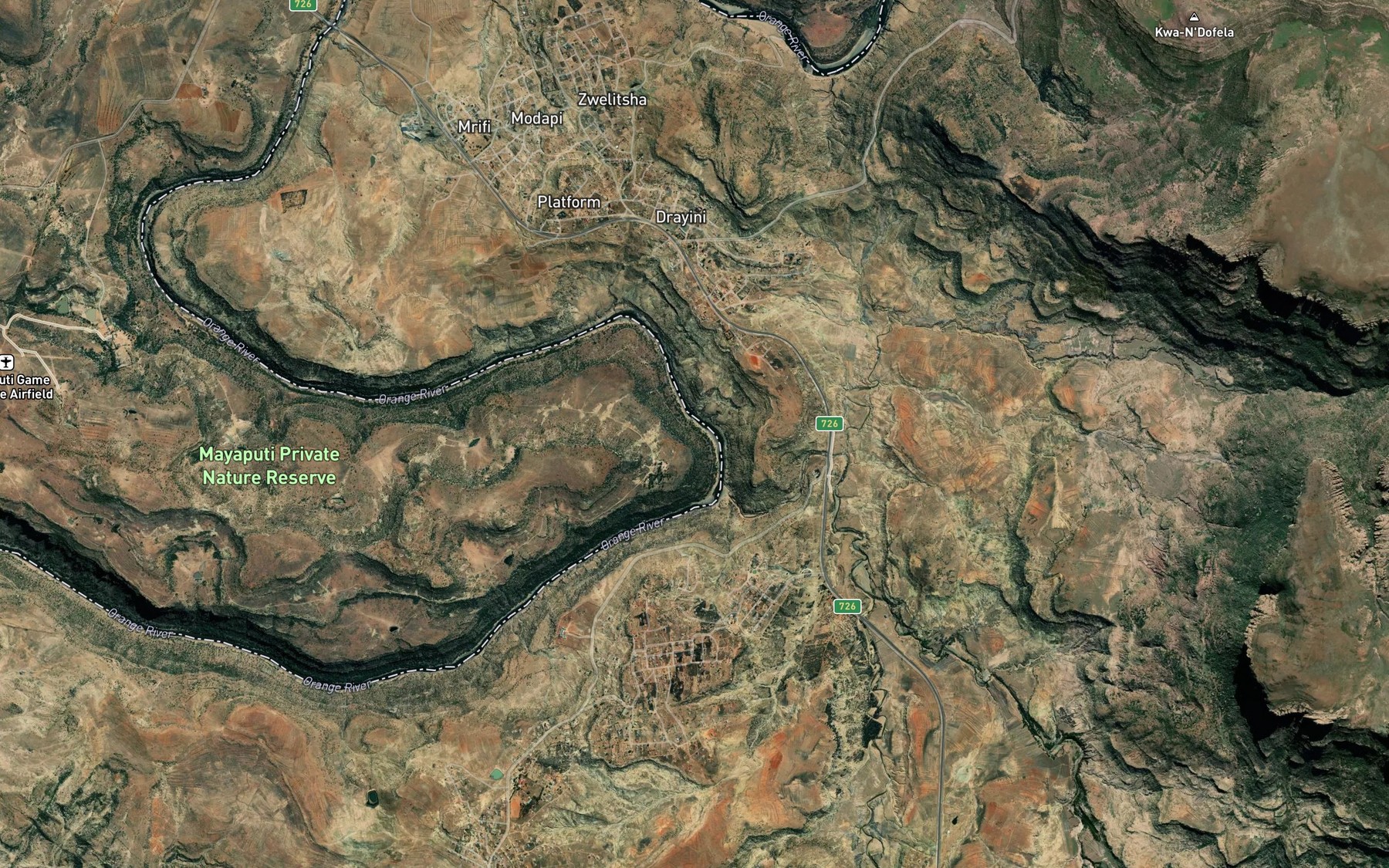 Satellite map of the KwaBangindlala