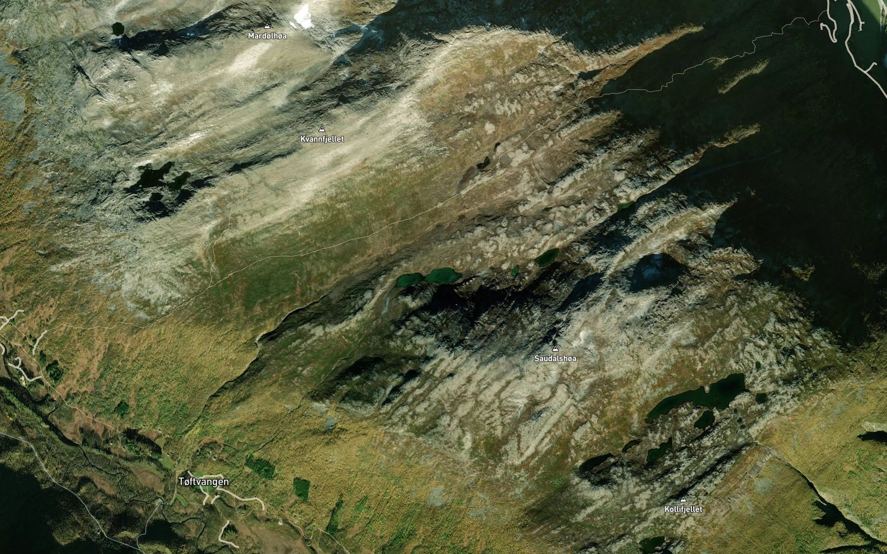 Satellite map of the Mikkeltjonna