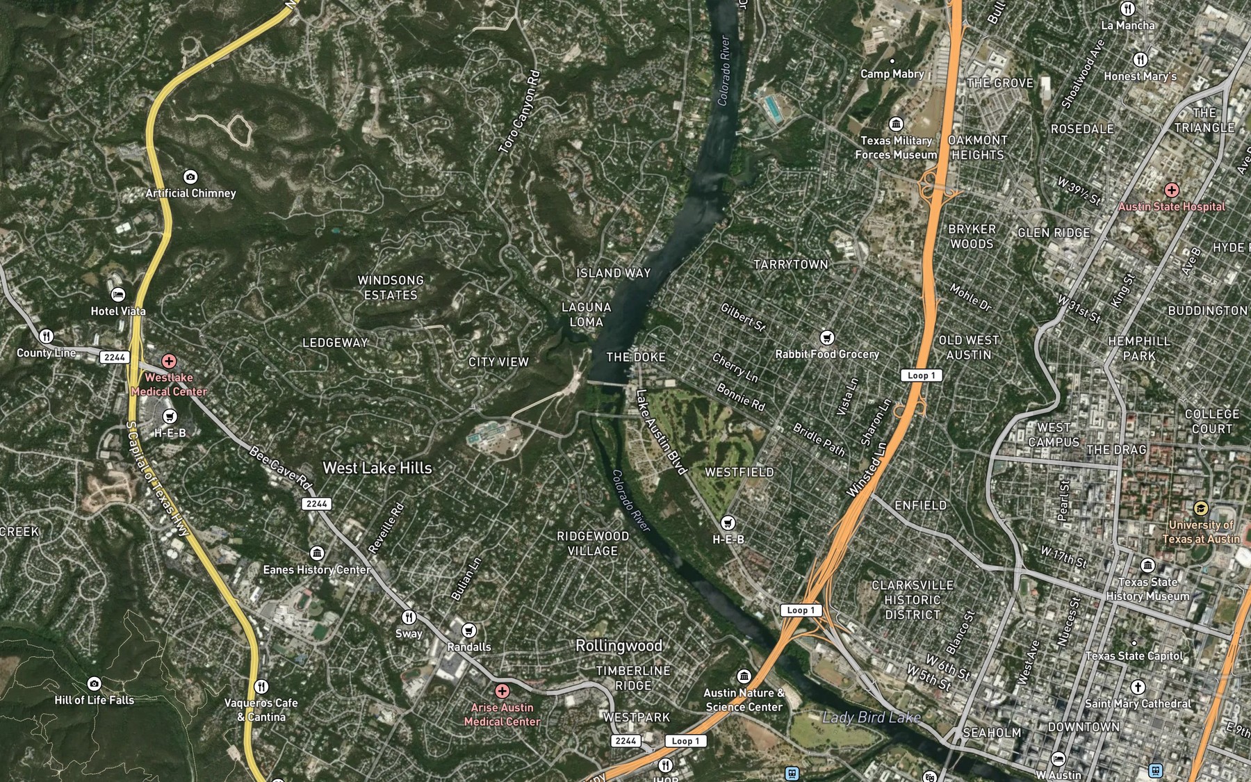 Satellite map of the Power House Spring