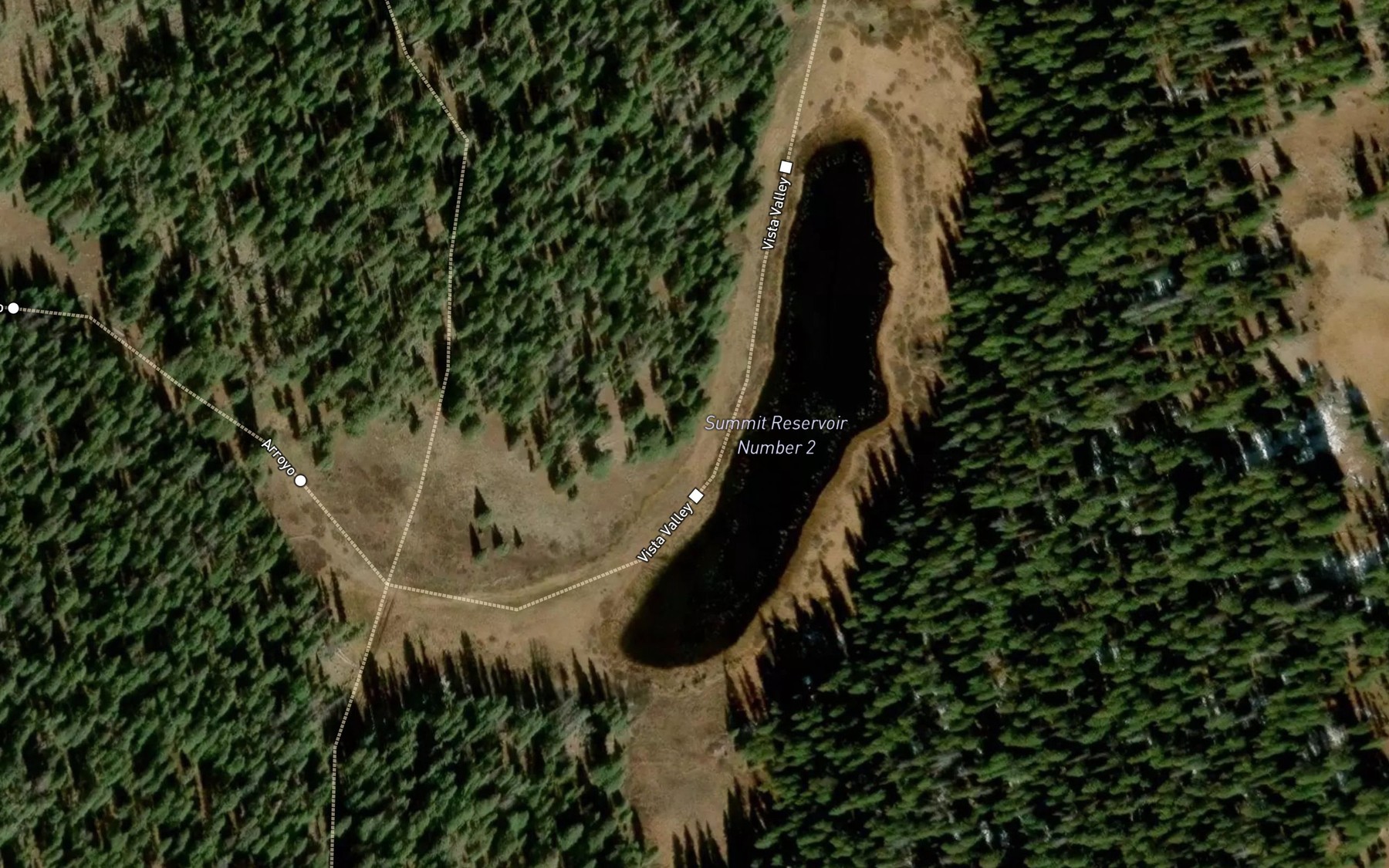 Satellite map of the Summit Reservoir Number 2