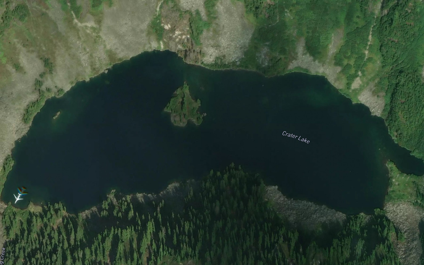 Satellite map of the Crater Lake
