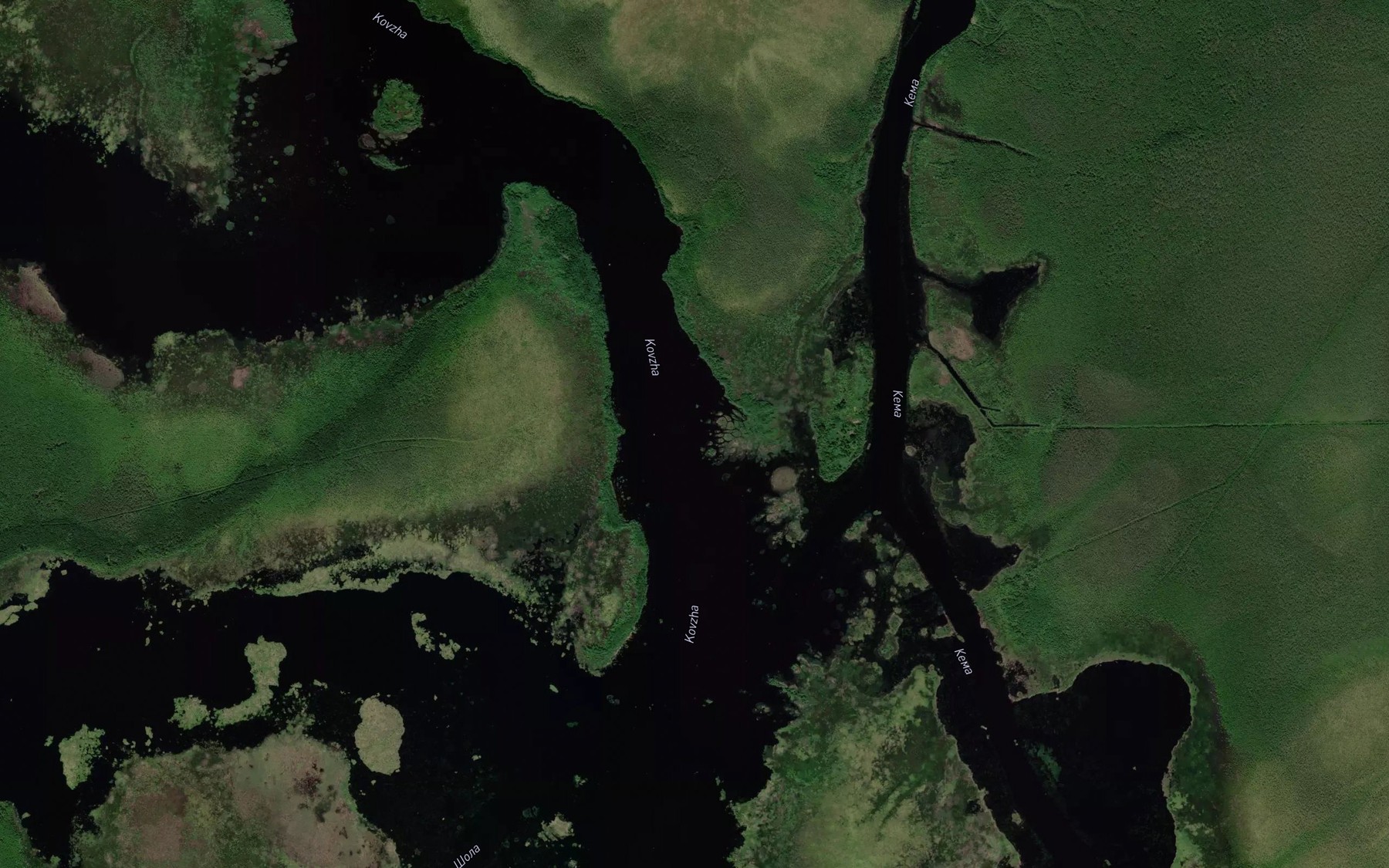 Satellite map of the Kovzha