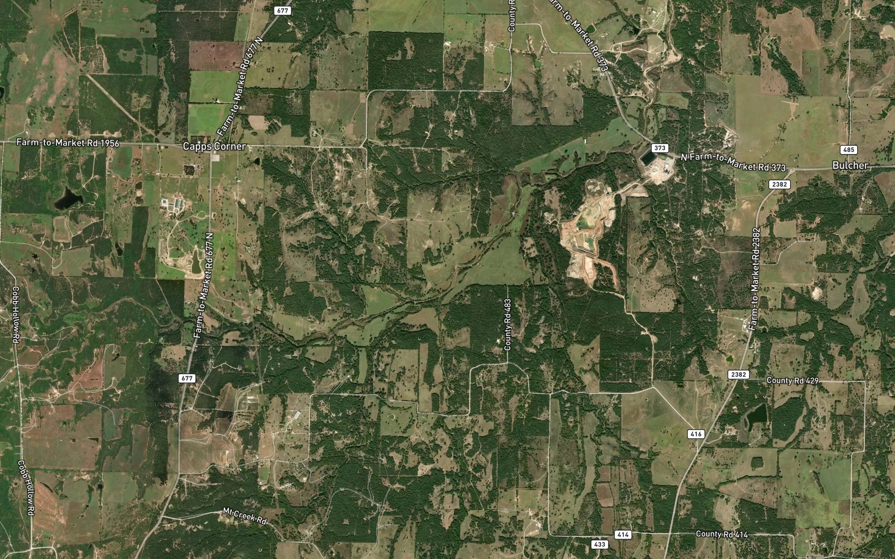 Satellite map of the Bircham Creek