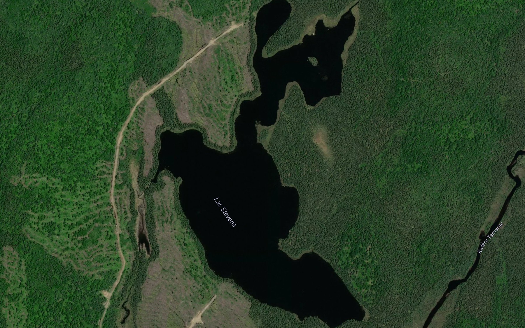 Satellite map of the Lac Stevens