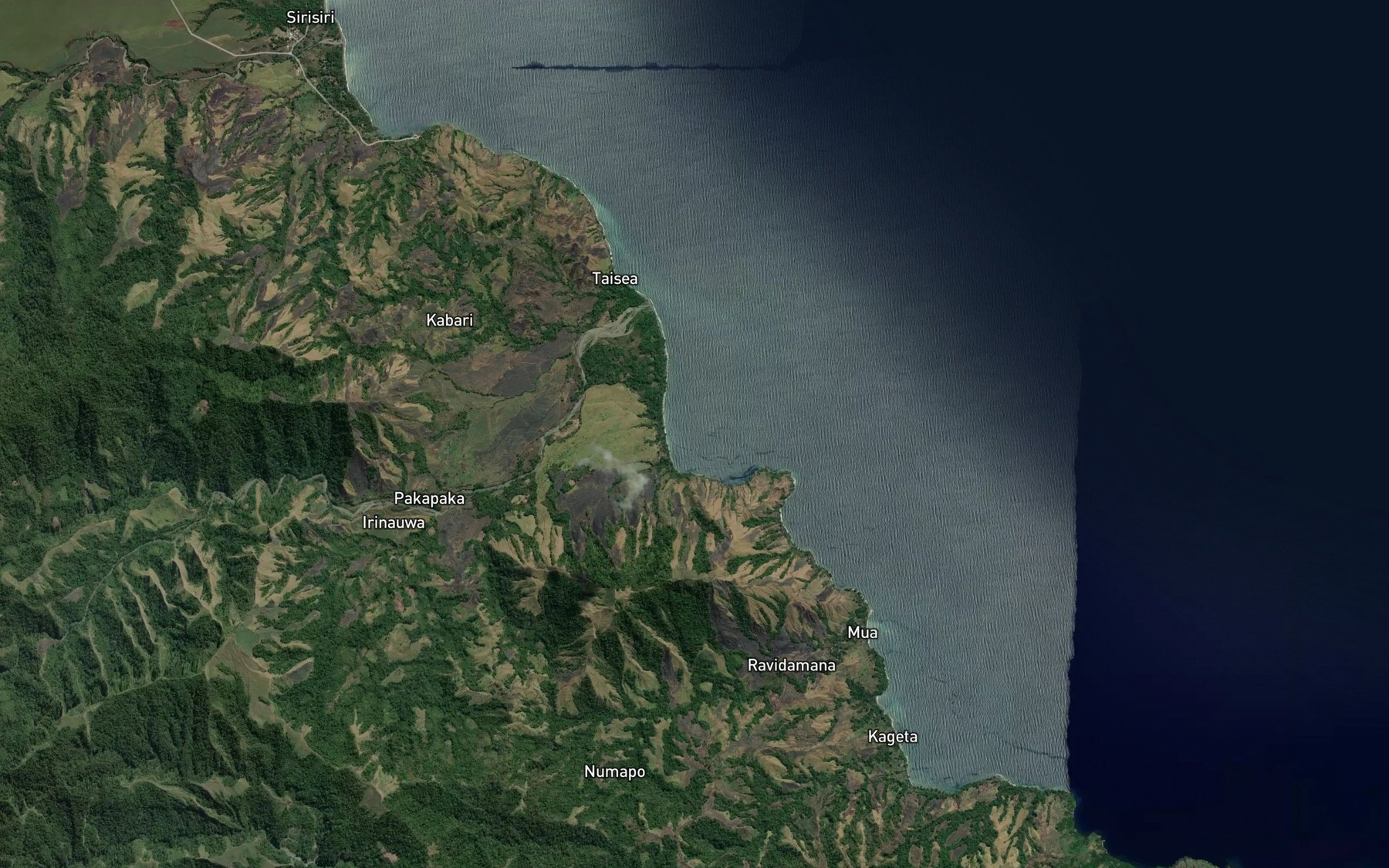 Satellite map of the Numa Pupu Bay