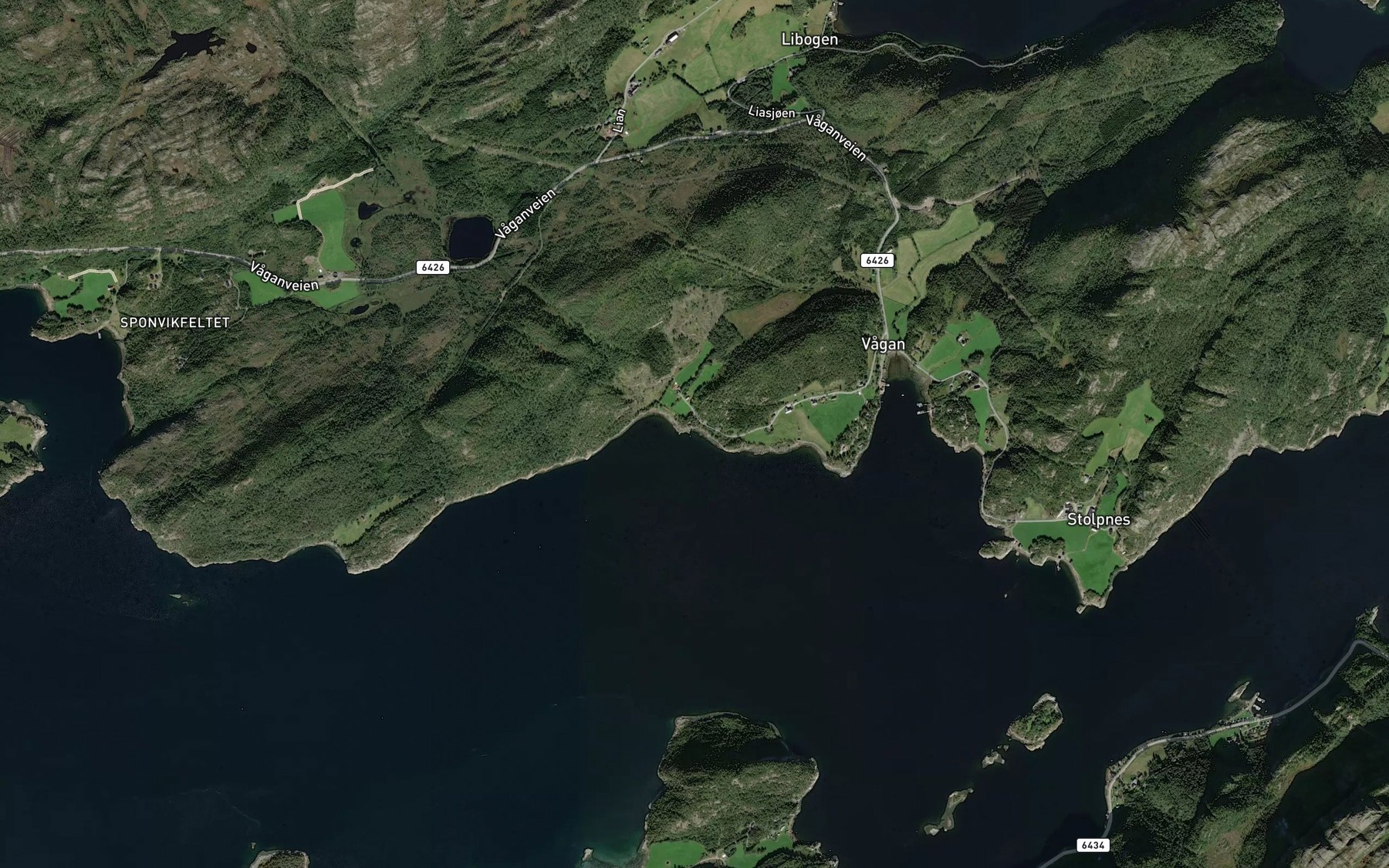 Satellite map of the Grunnvika
