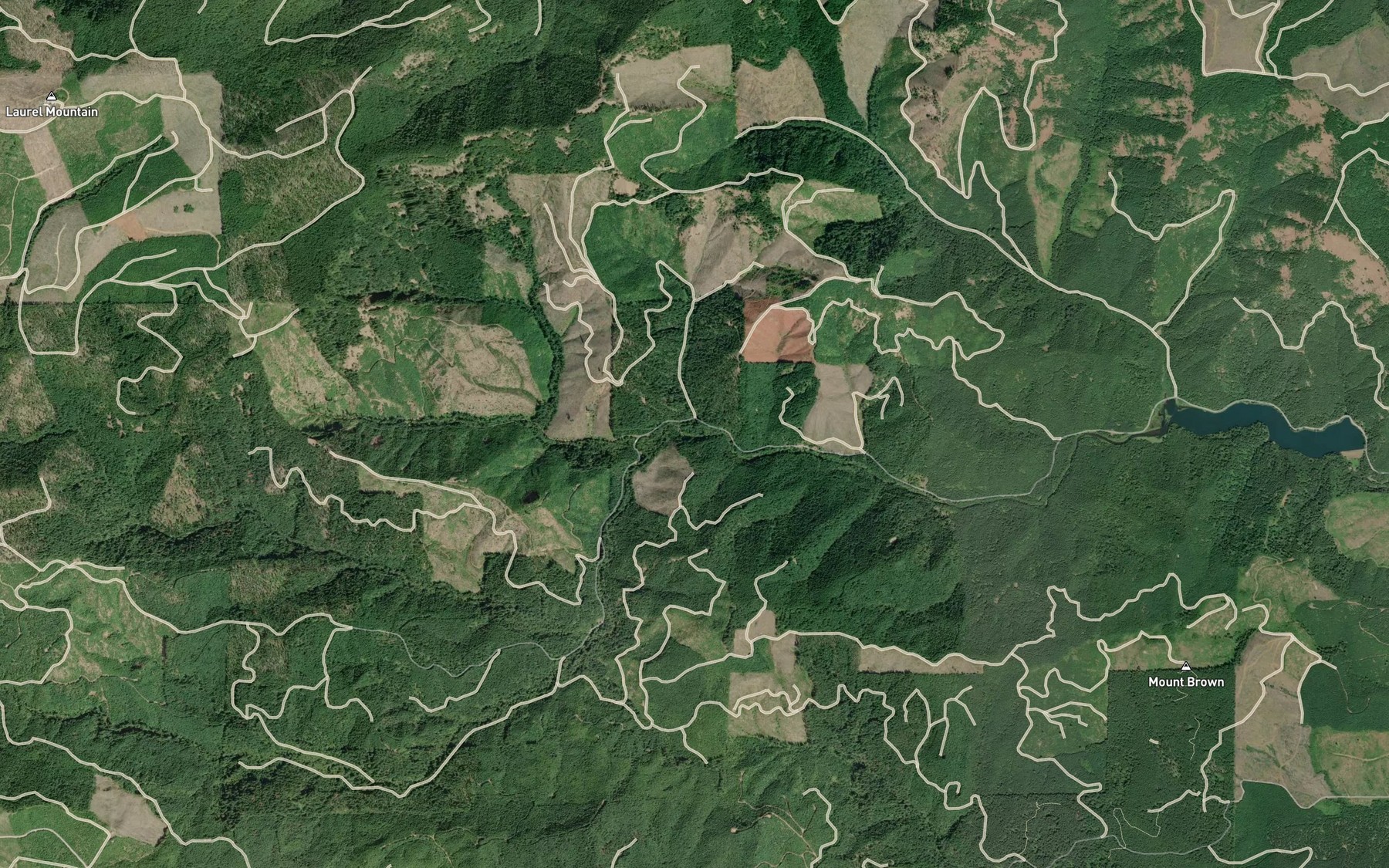 Satellite map of the Laurel Creek