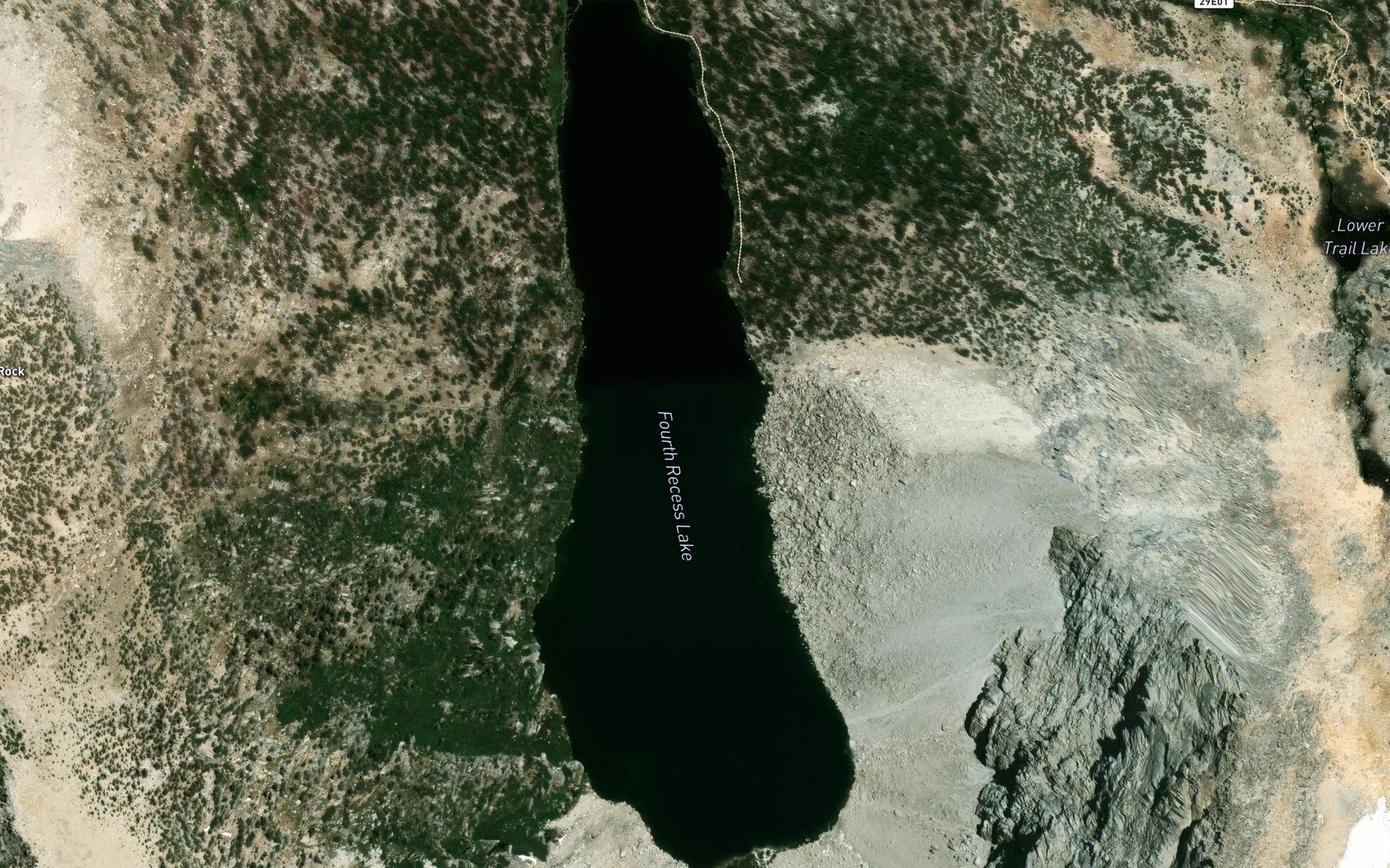Satellite map of the Fourth Recess Lake