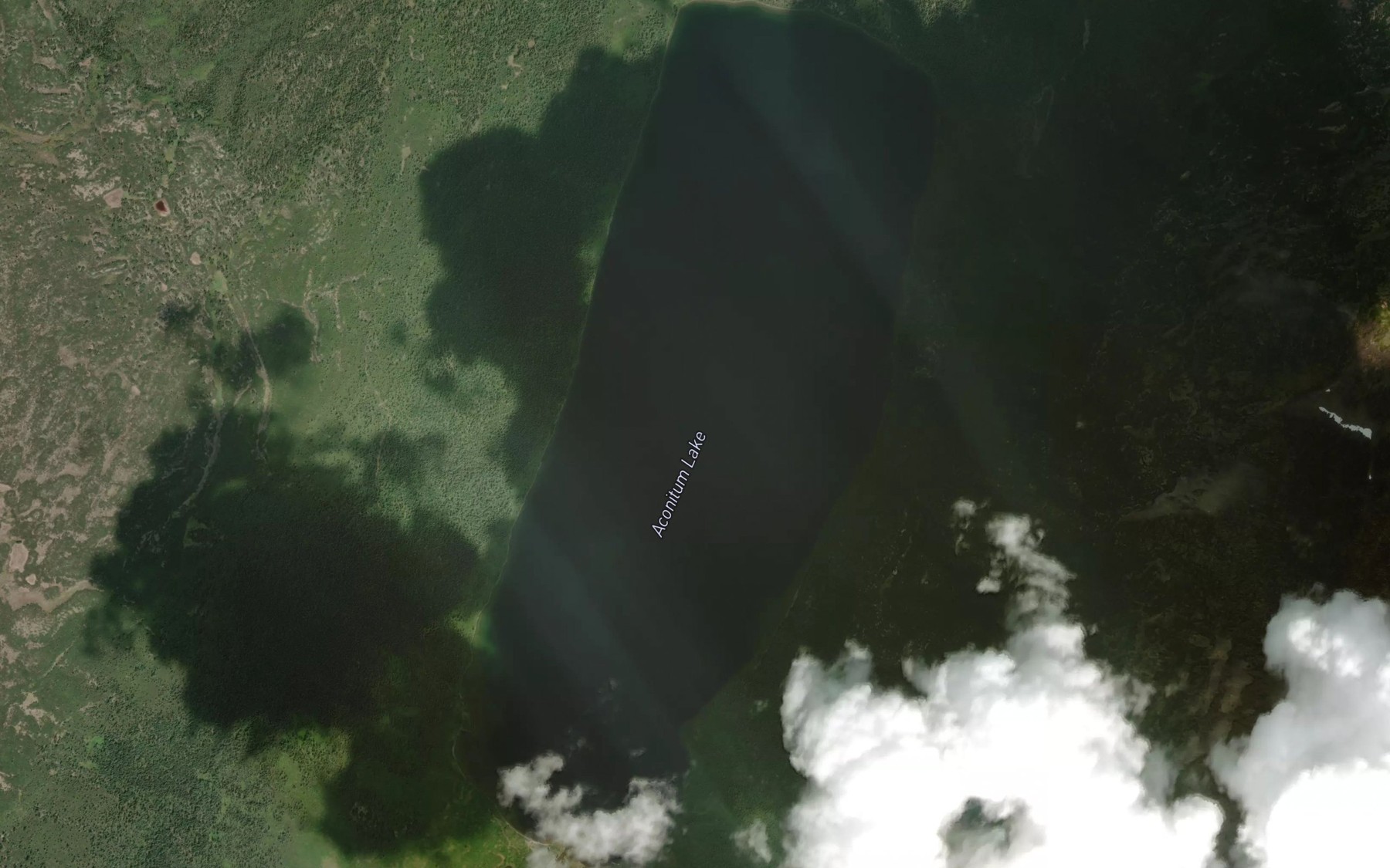 Satellite map of the Aconitum Lake