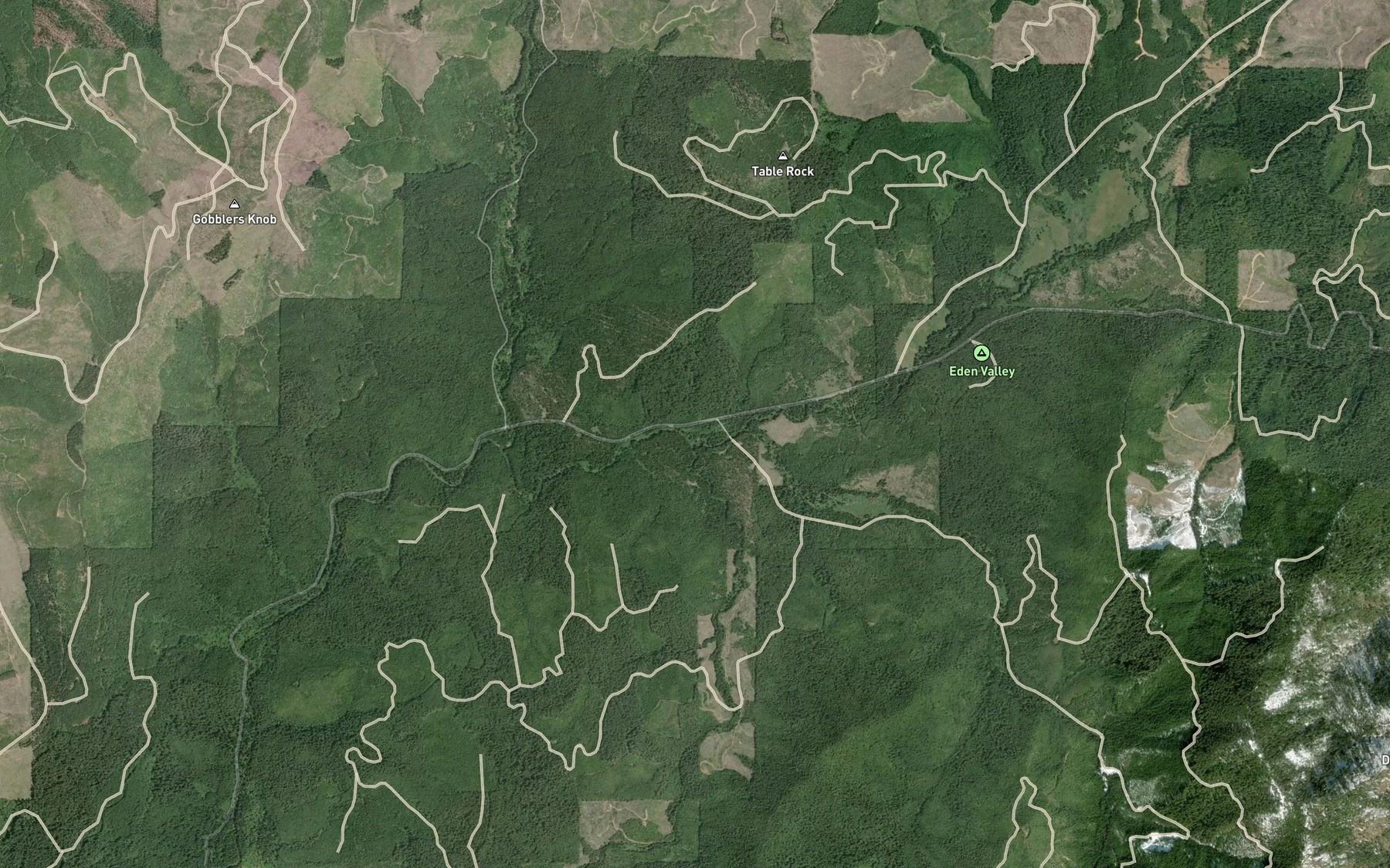 Satellite map of the Clear Creek