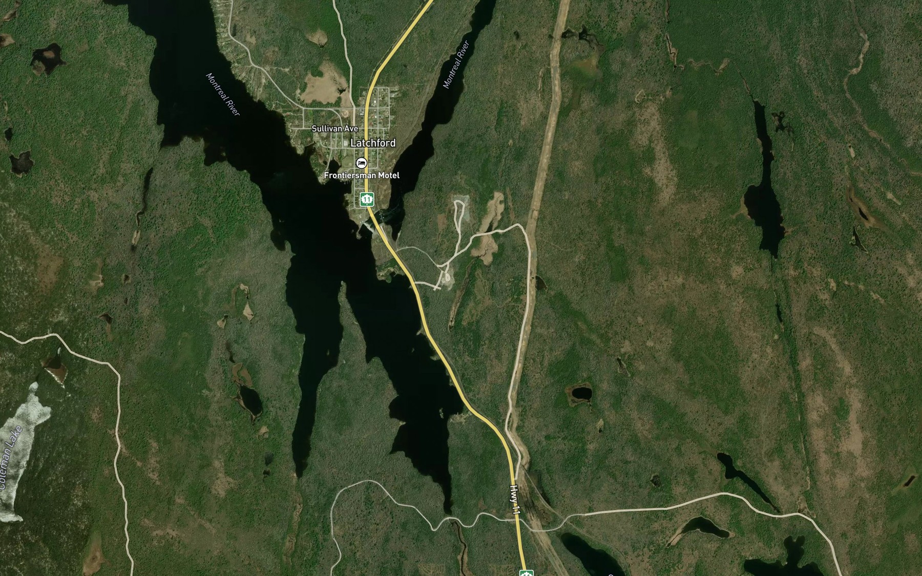 Satellite map of the Sucker Gut Bay