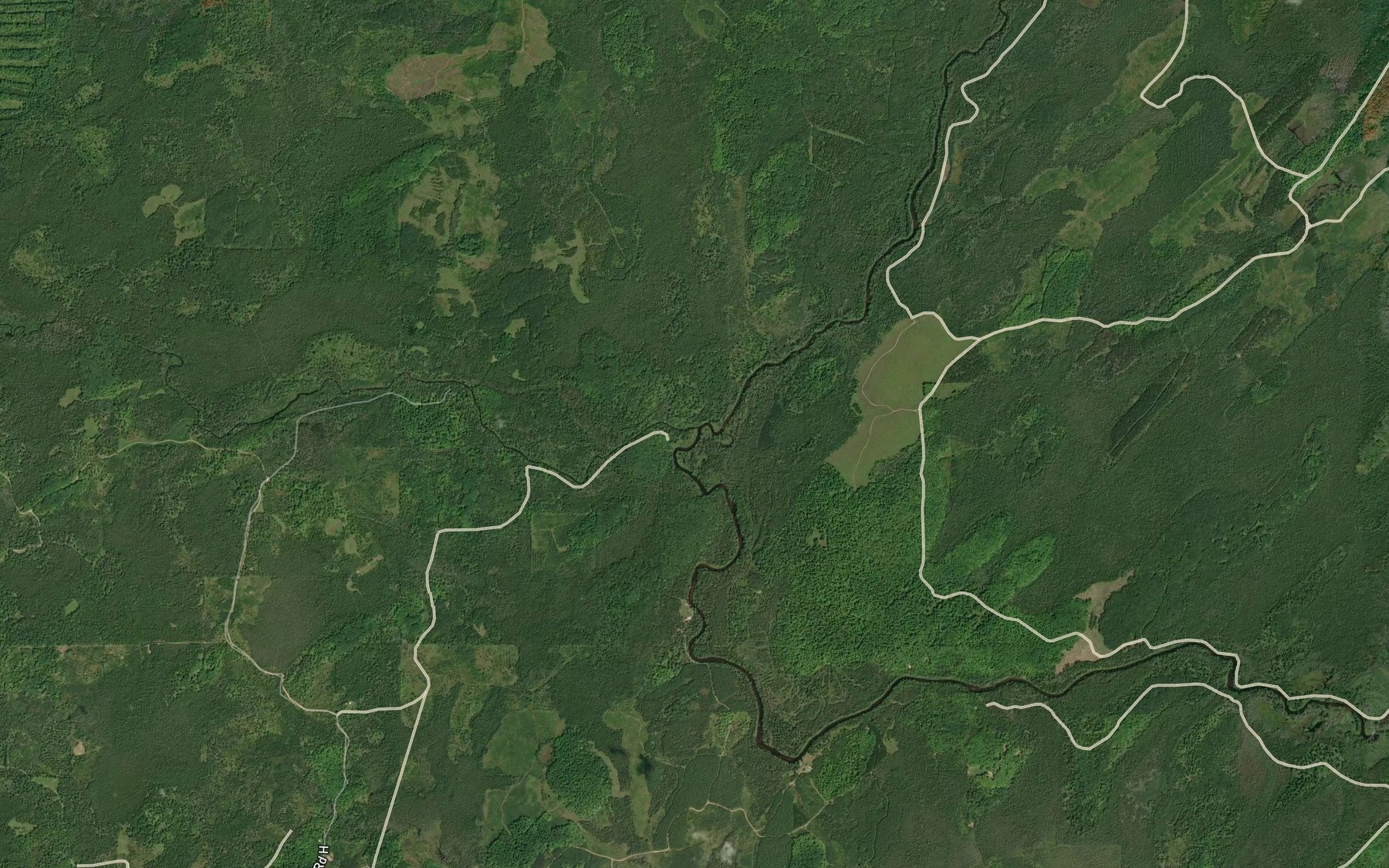 Satellite map of the West Branch Ford River