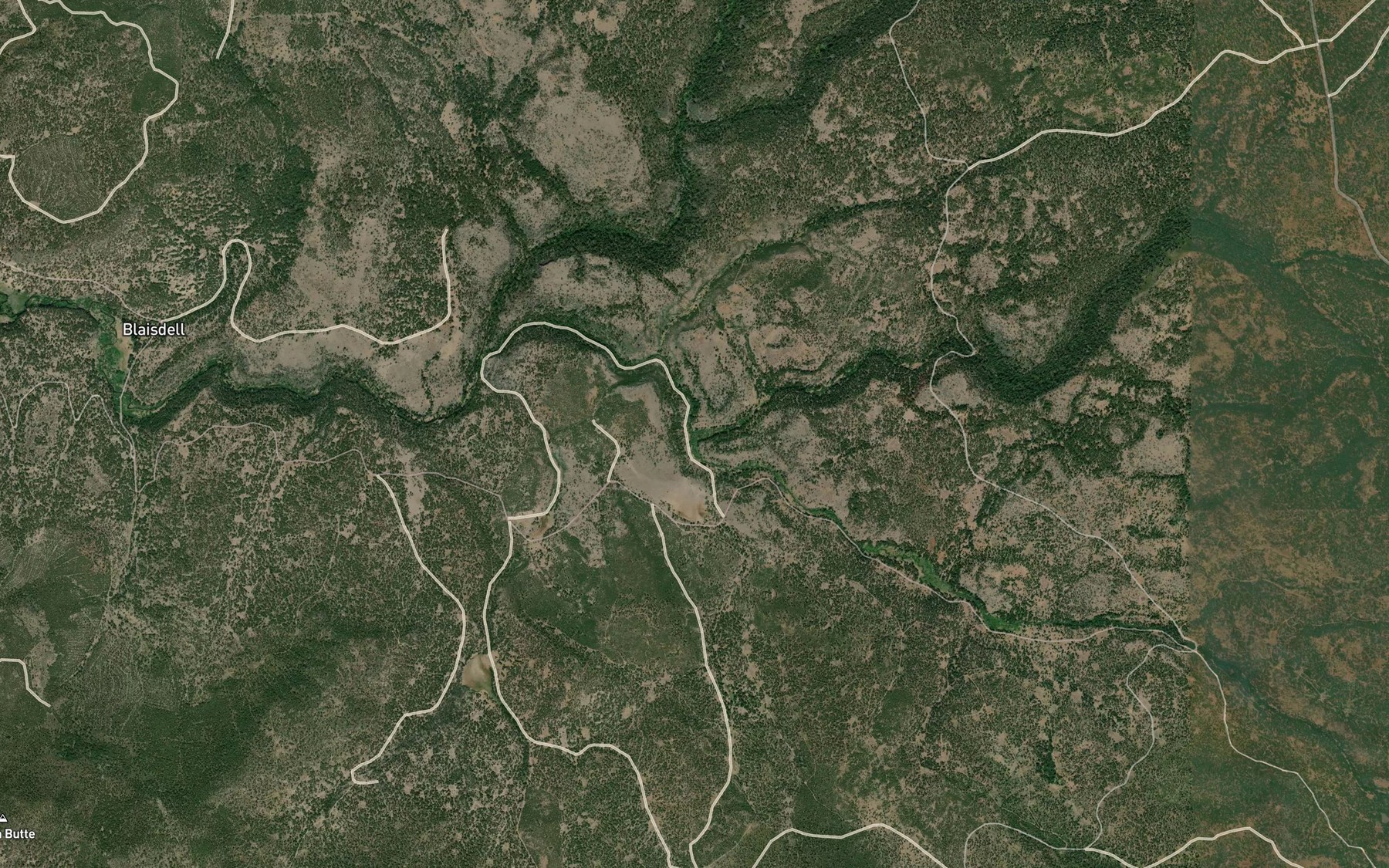 Satellite map of the Whitworth Creek