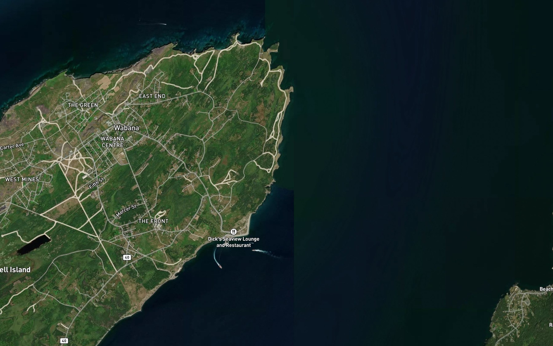 Satellite map of the Pulpit Cove
