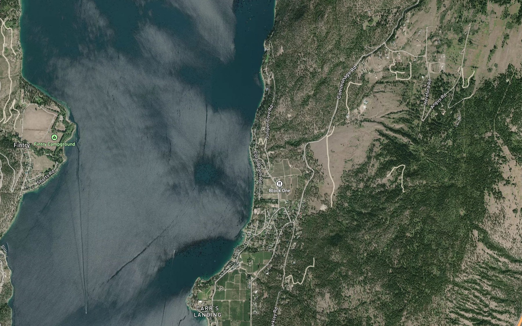 Satellite map of the Anderson Brook
