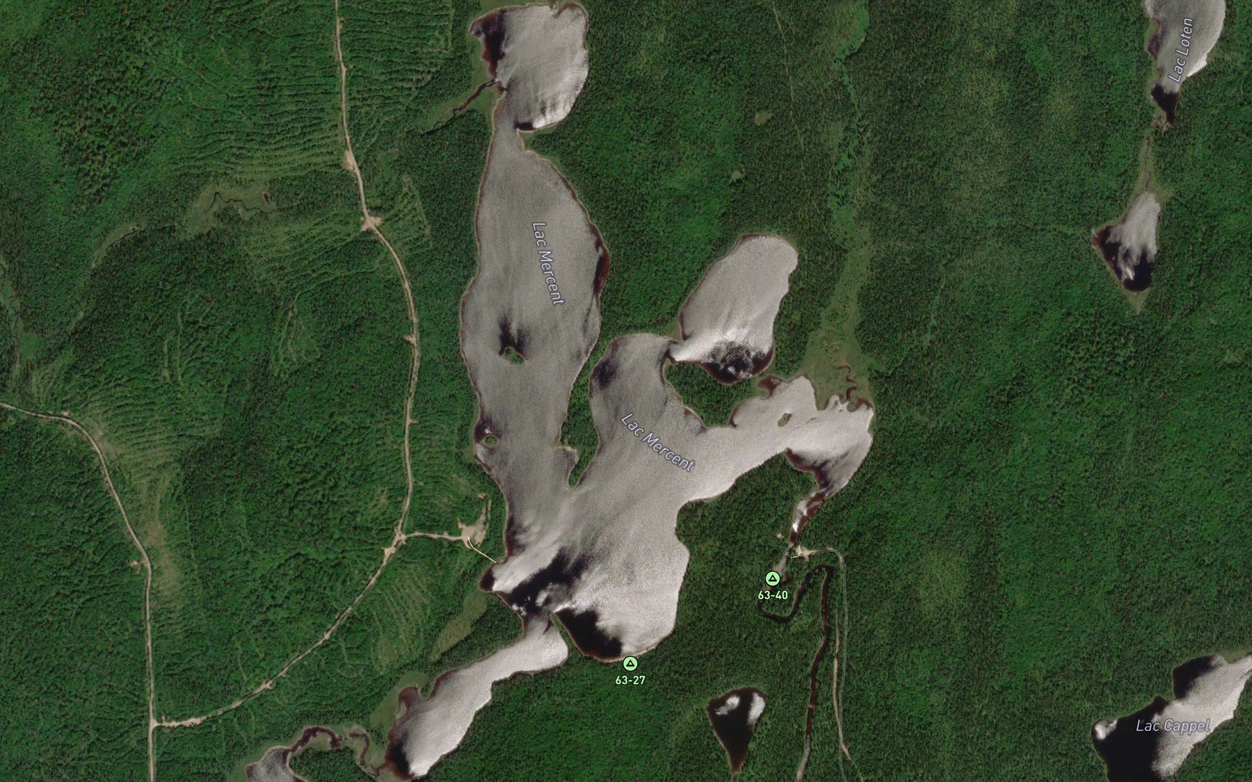 Satellite map of the Lac Mercent