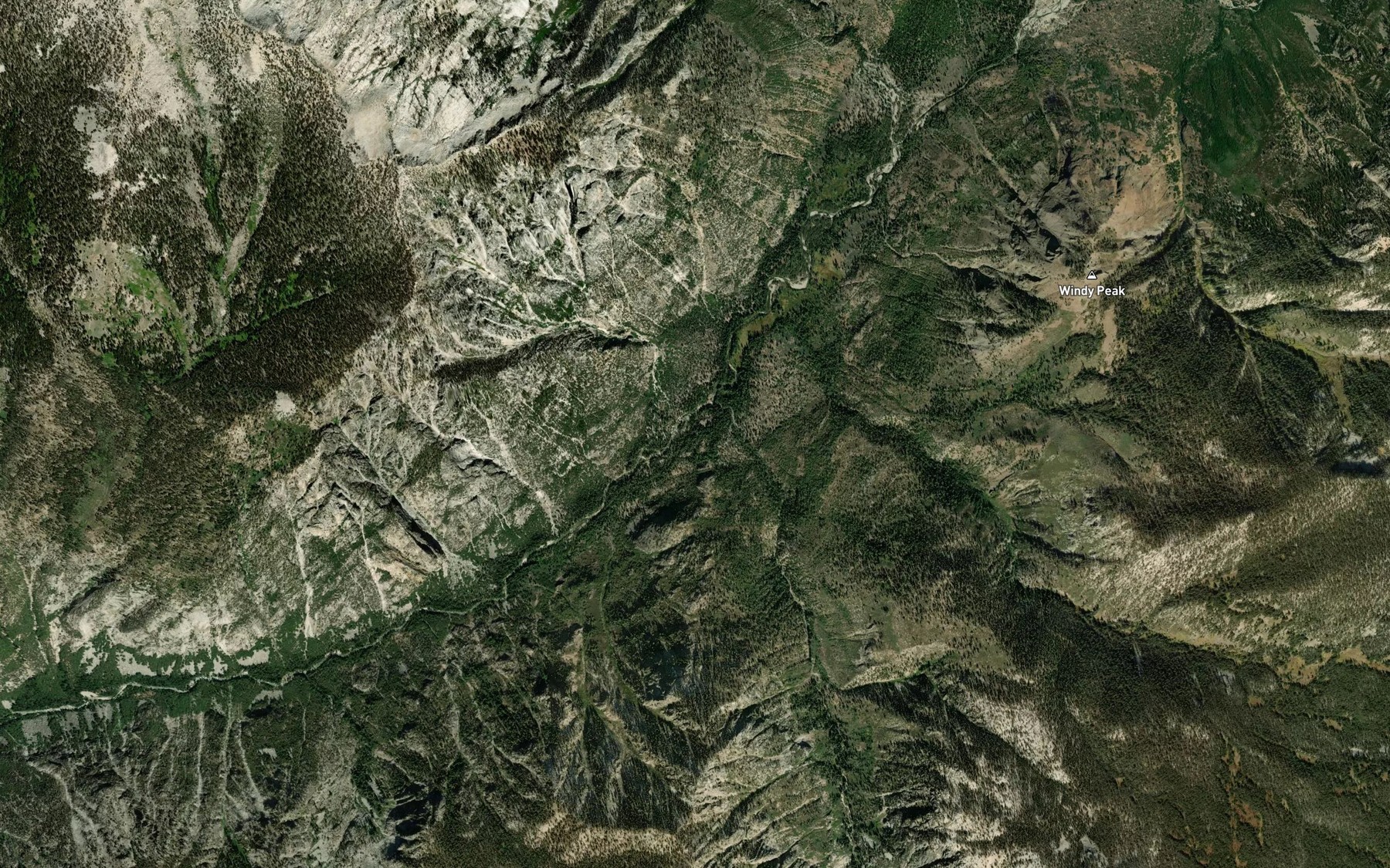 Satellite map of the Dougherty Creek