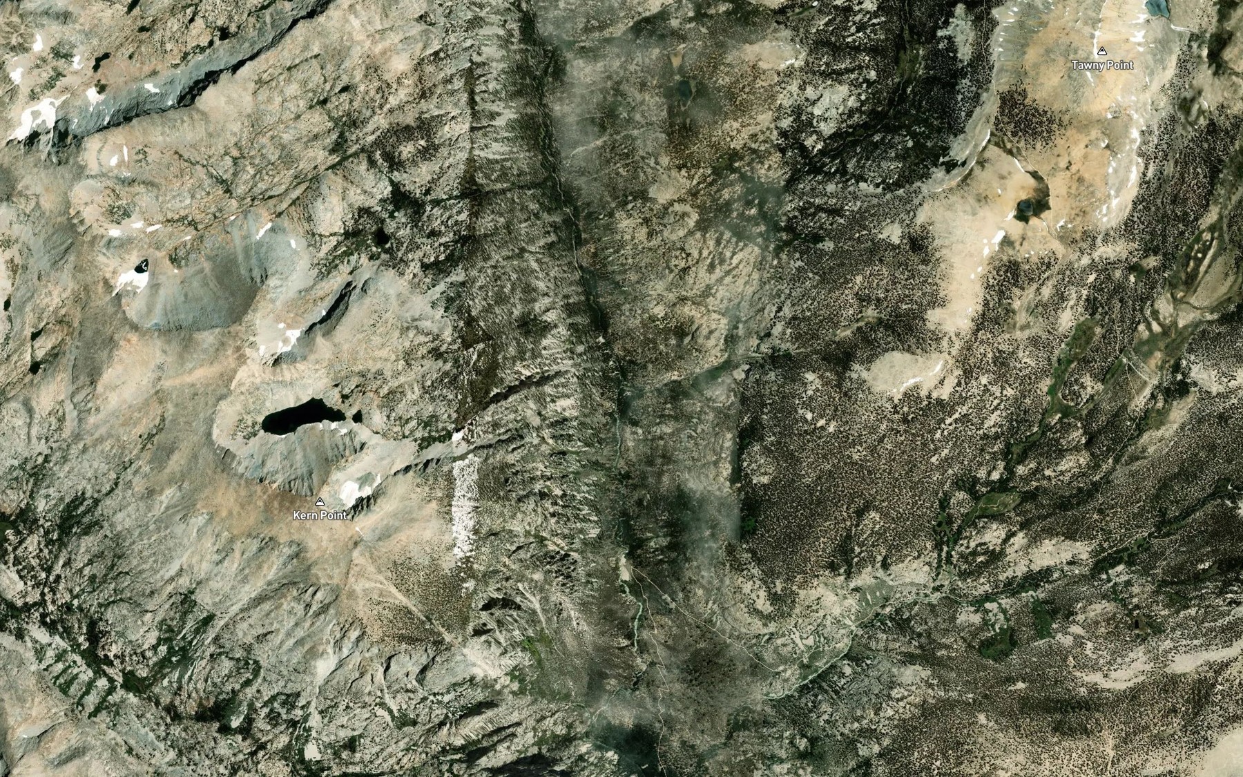 Satellite map of the Tyndall Creek