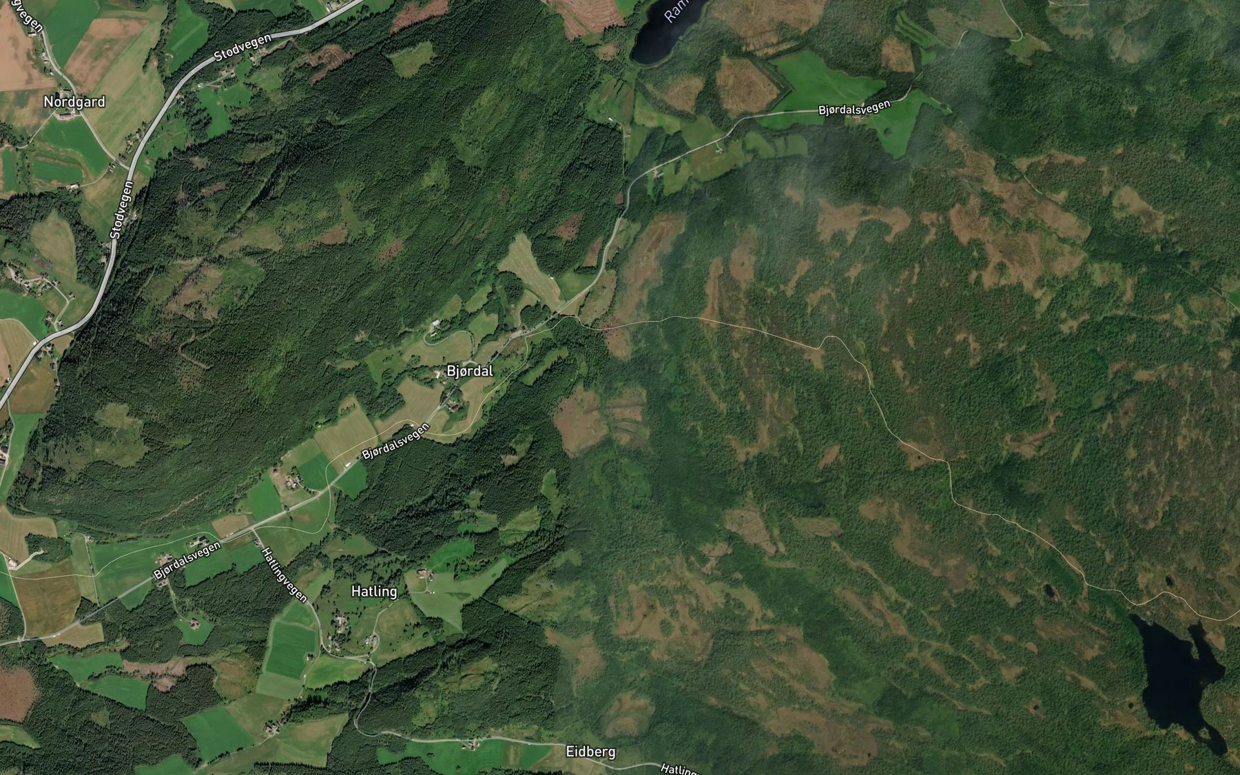 Satellite map of the Iverdalsbekken