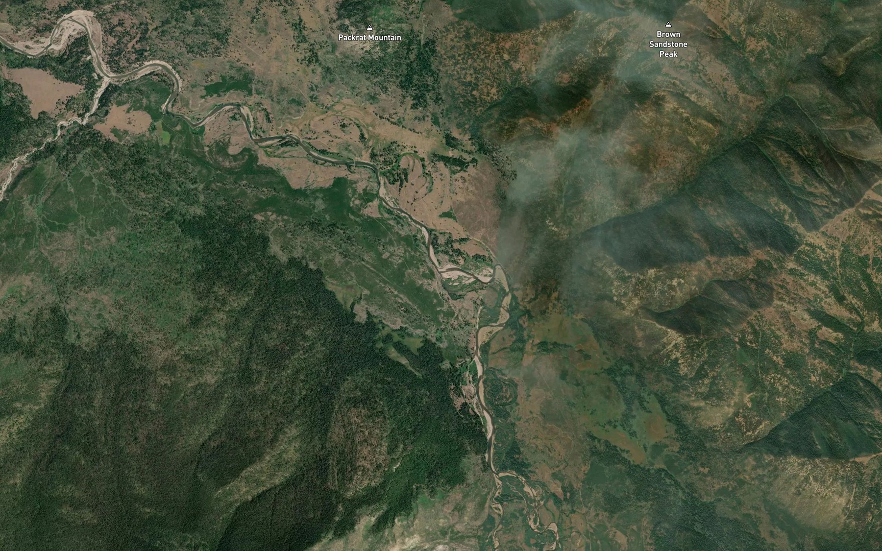Satellite map of the Butcher Creek
