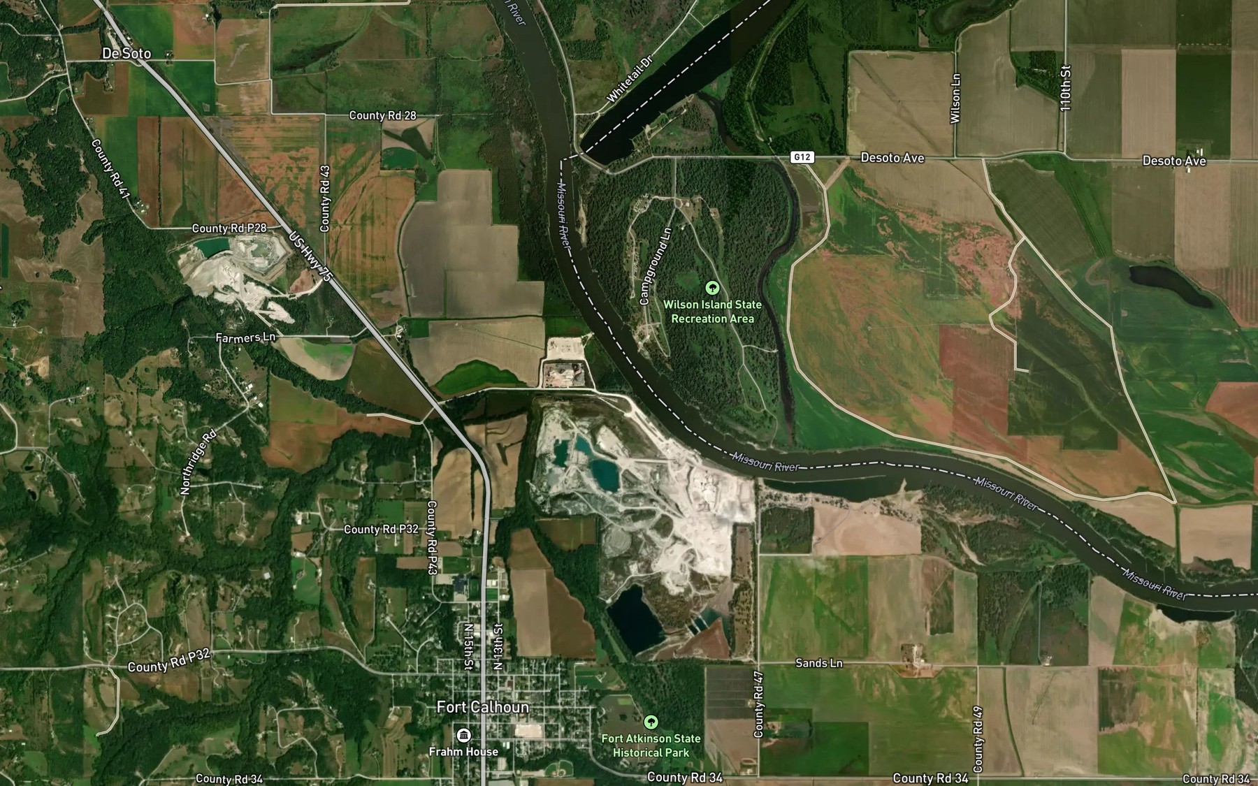 Satellite map of the Moores Creek