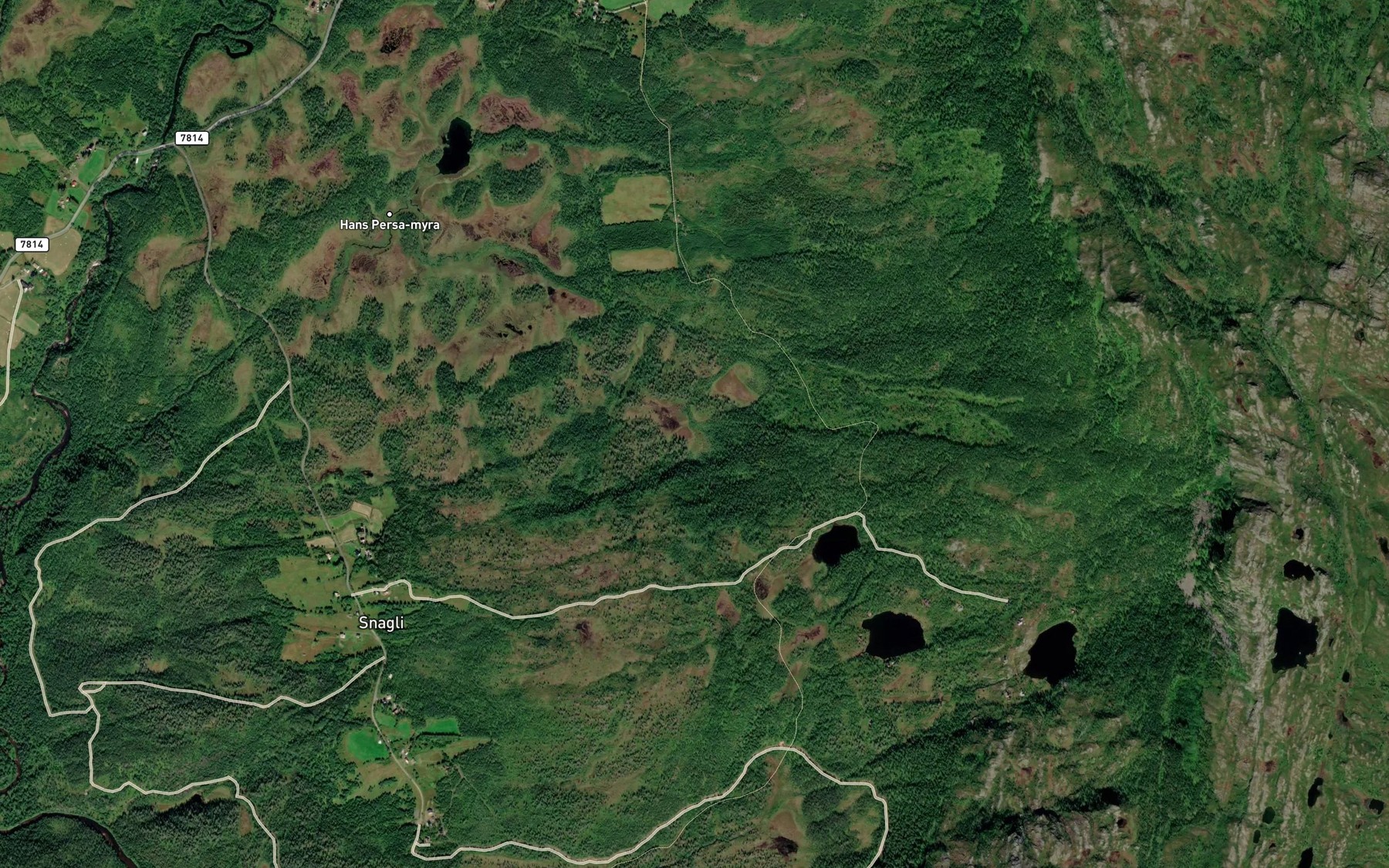 Satellite map of the Nerstevasselva
