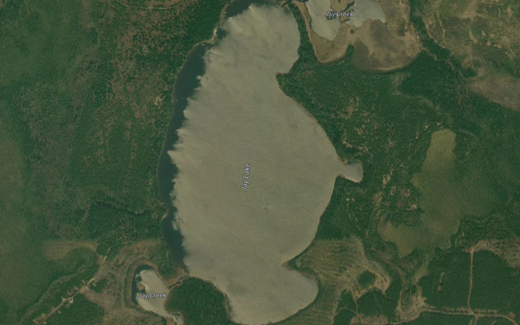 Satellite map of the Jay Lake