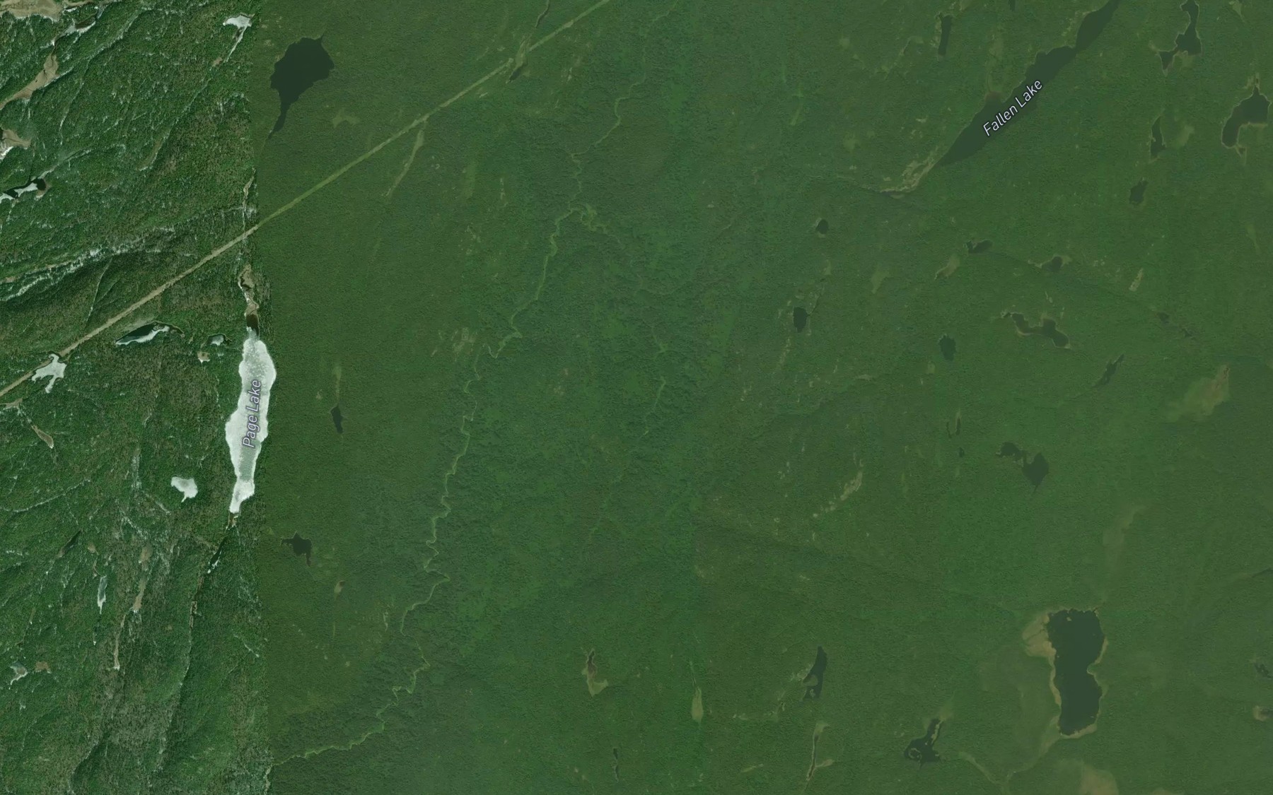 Satellite map of the Fallen Creek