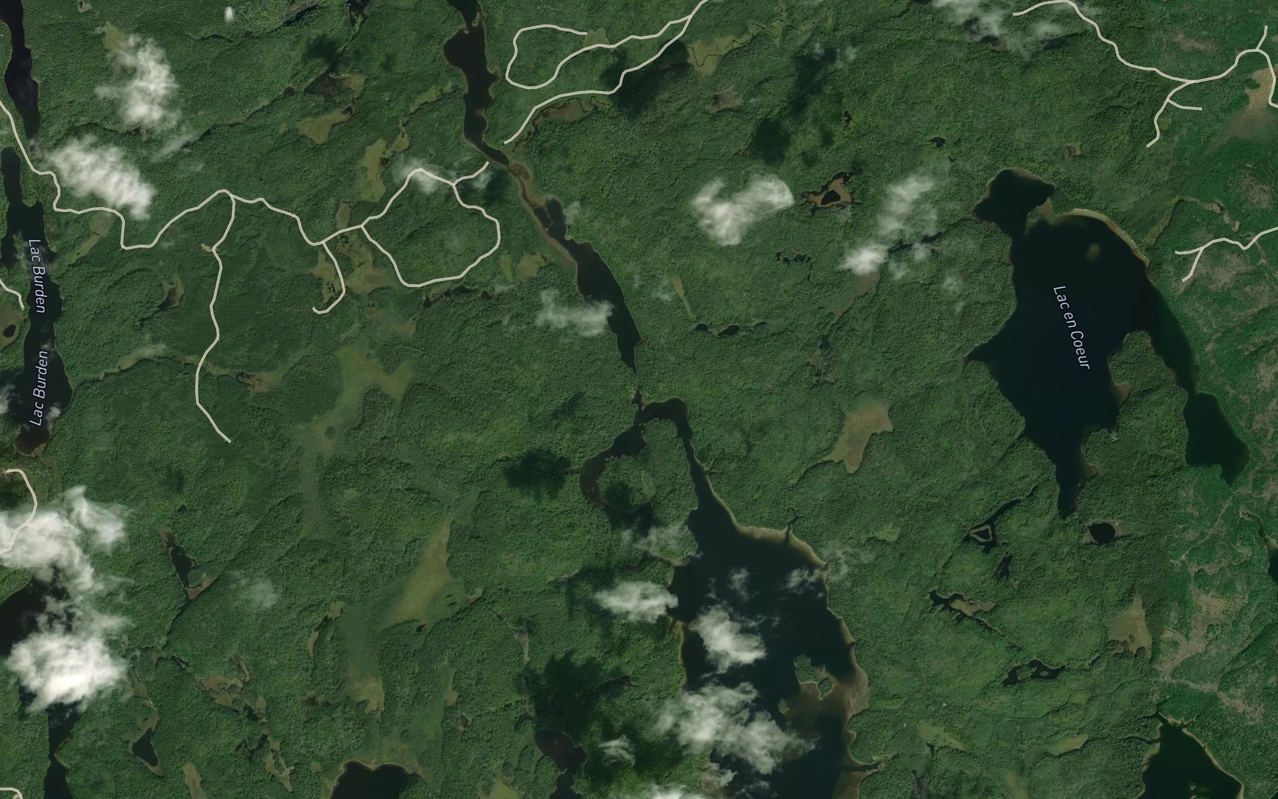 Satellite map of the Riviere des Lacs
