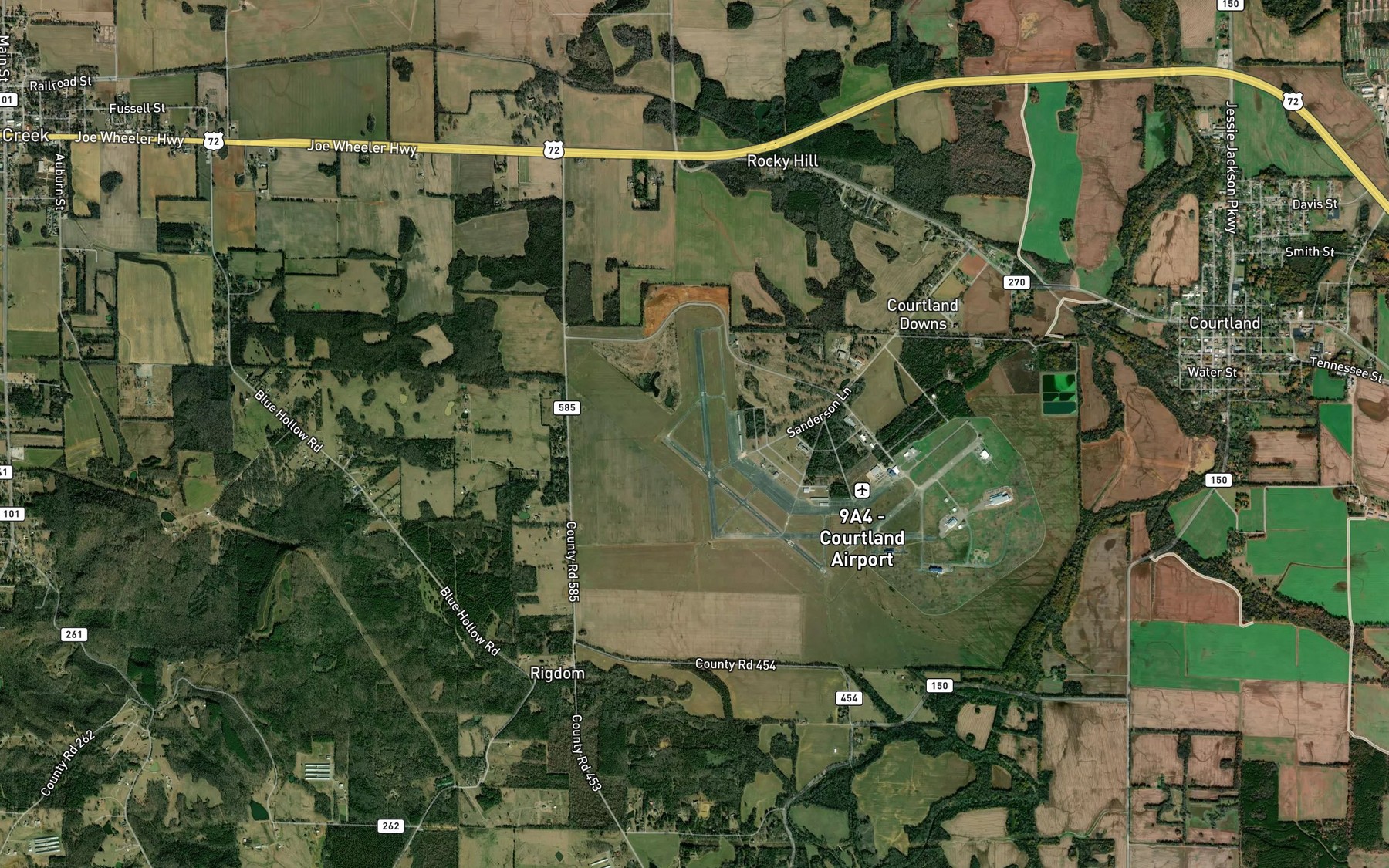 Satellite map of the Shackleford Pond (historical)