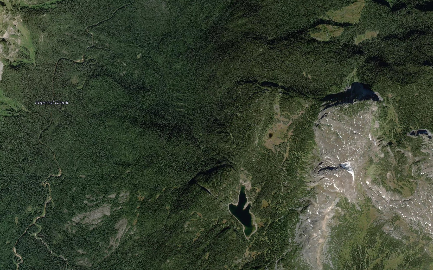Satellite map of the Bills Creek