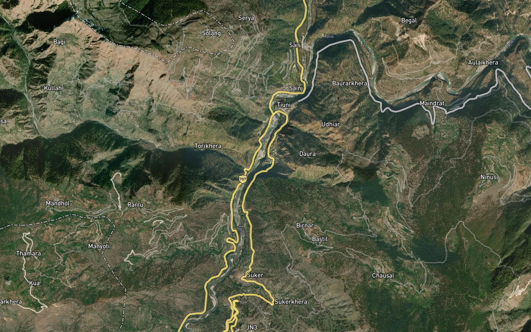 Satellite map of the Bistar Gad