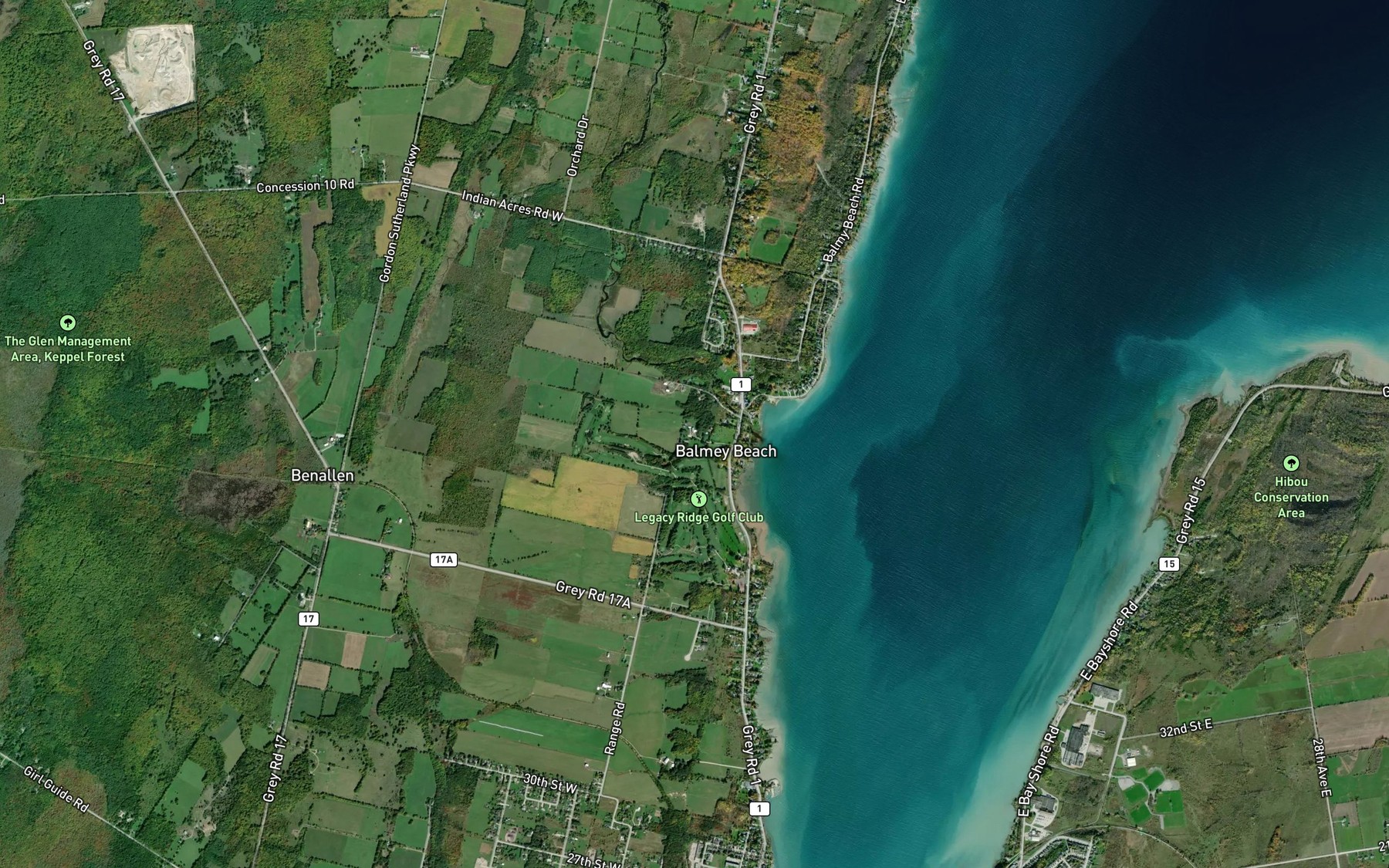 Satellite map of the Indian Creek