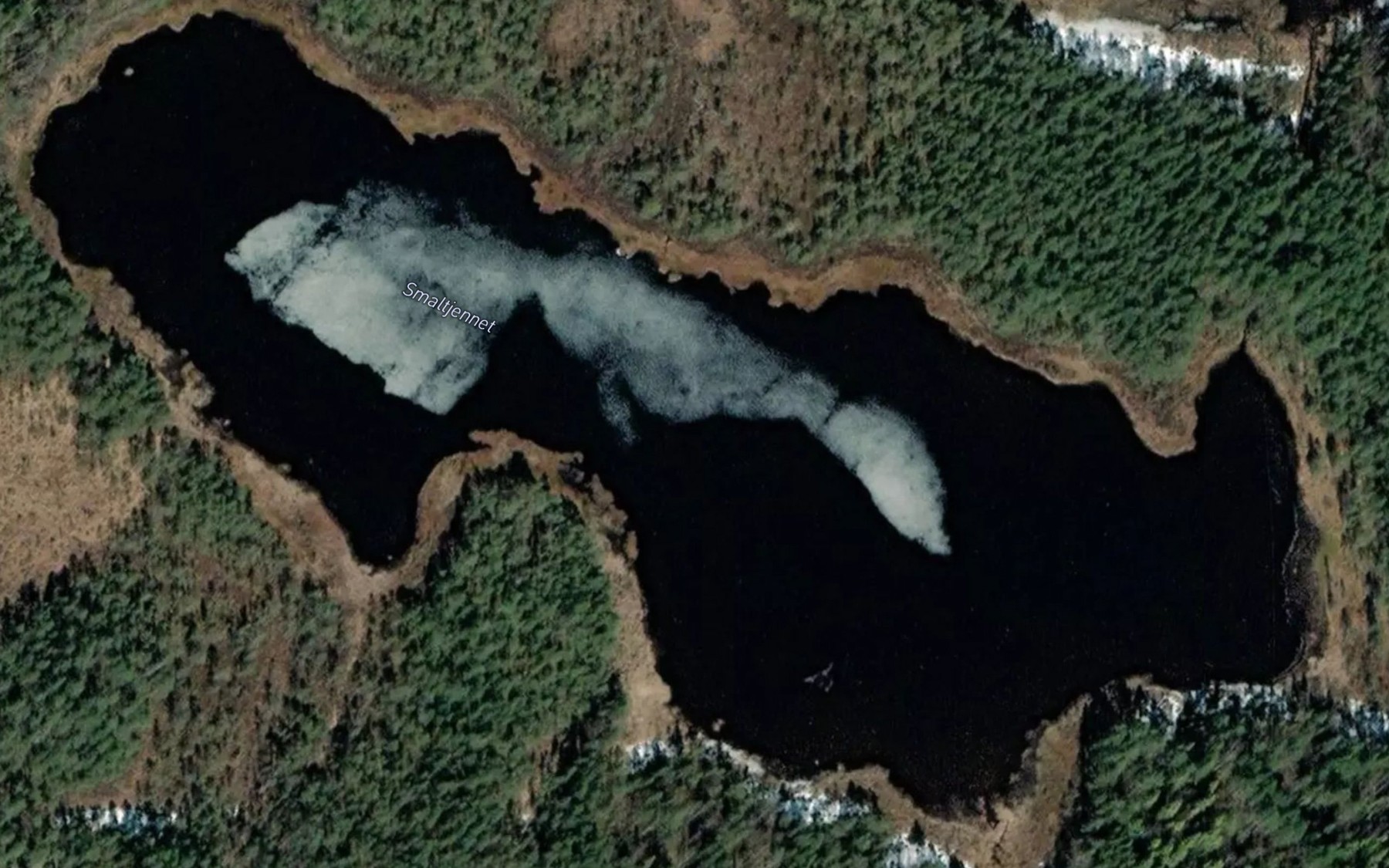 Satellite map of the Smaltjernet