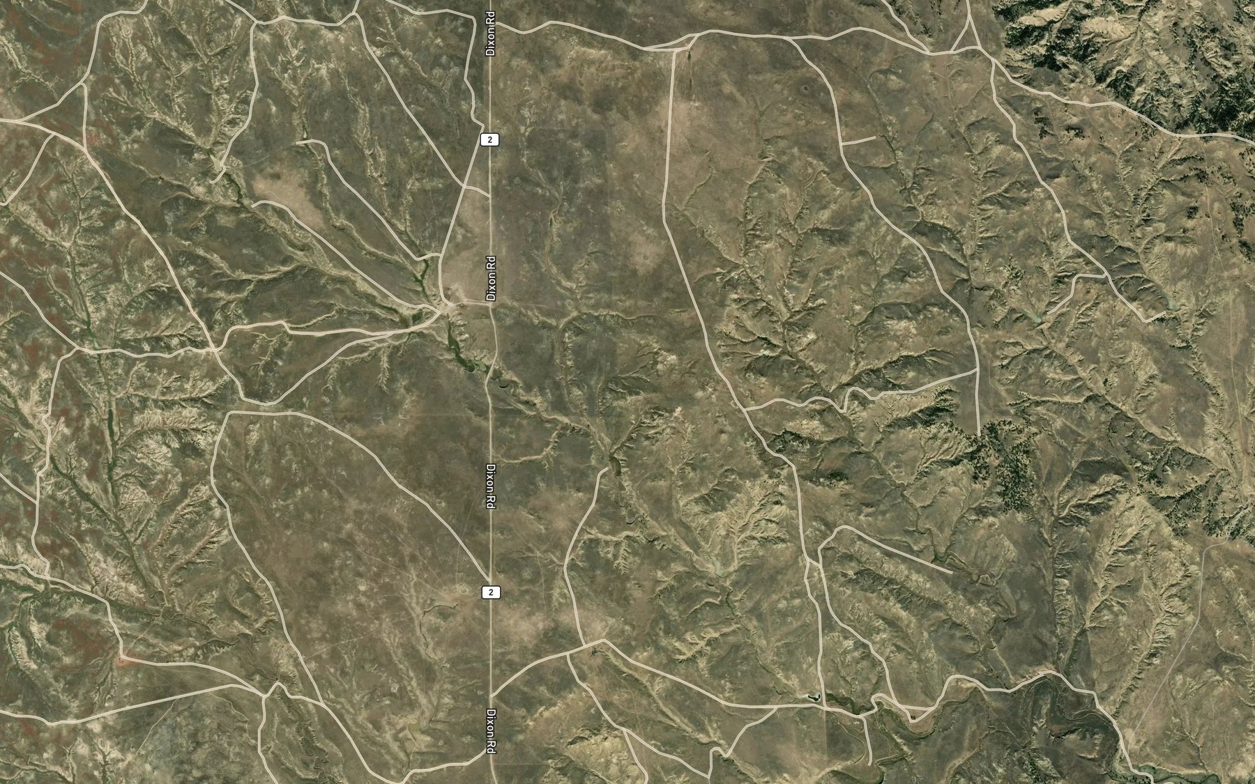 Satellite map of the Spring Draw Reservoir