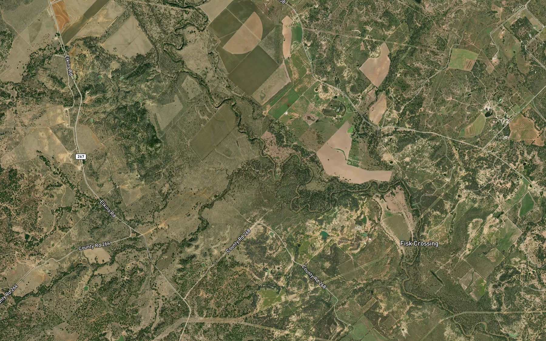 Satellite map of the Mackinally Creek