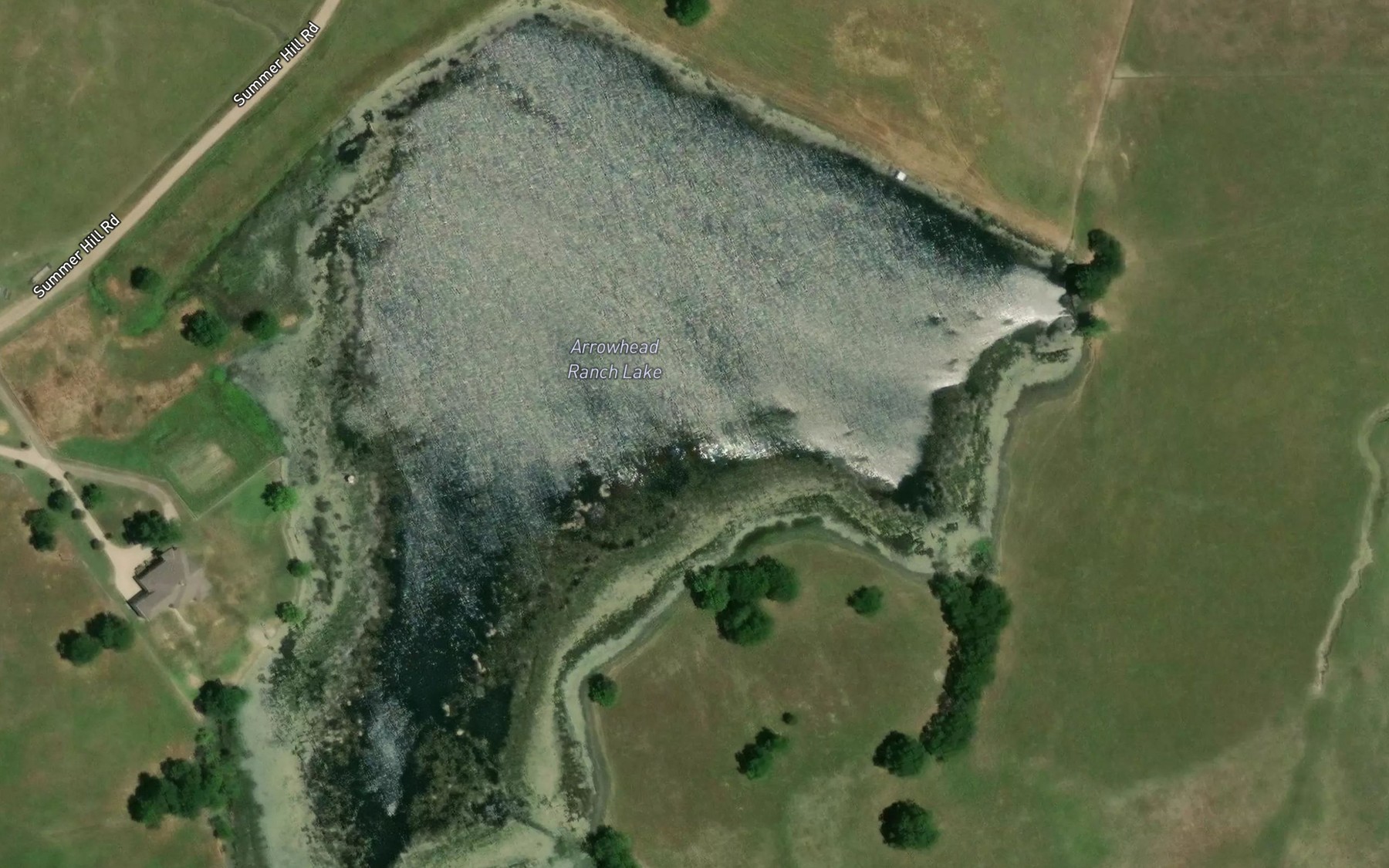 Satellite map of the Arrowhead Ranch Lake