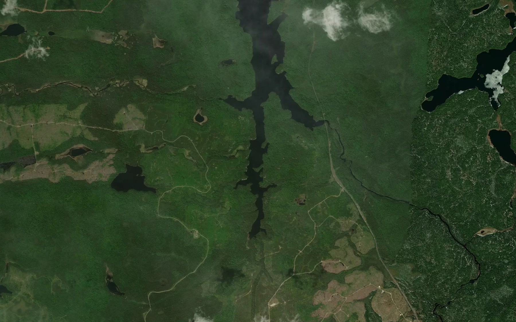 Satellite map of the Sandy Portage Bay