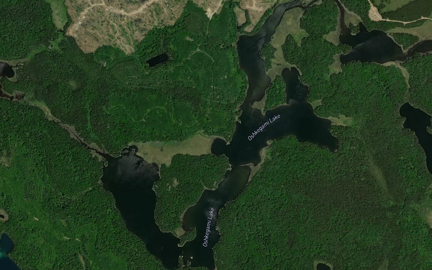 Satellite map of the Oshkegami Lake