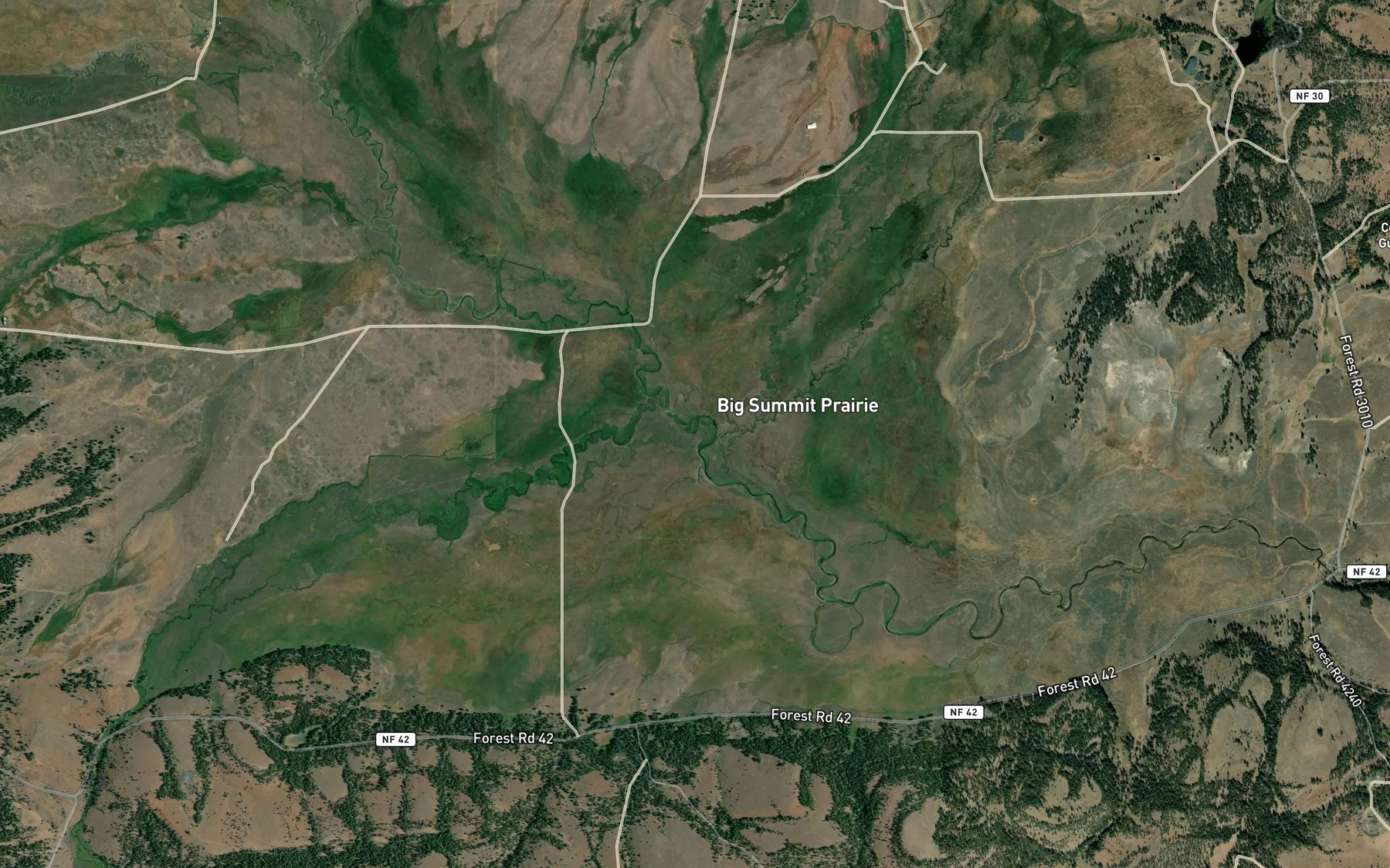 Satellite map of the Ross Creek