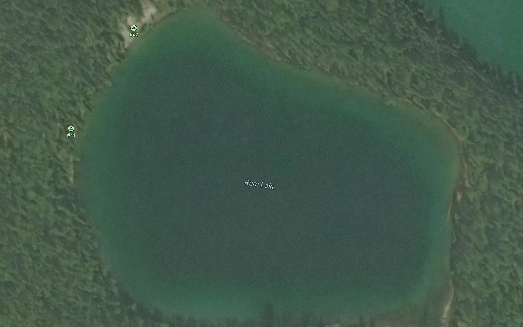Satellite map of the Rum Lake