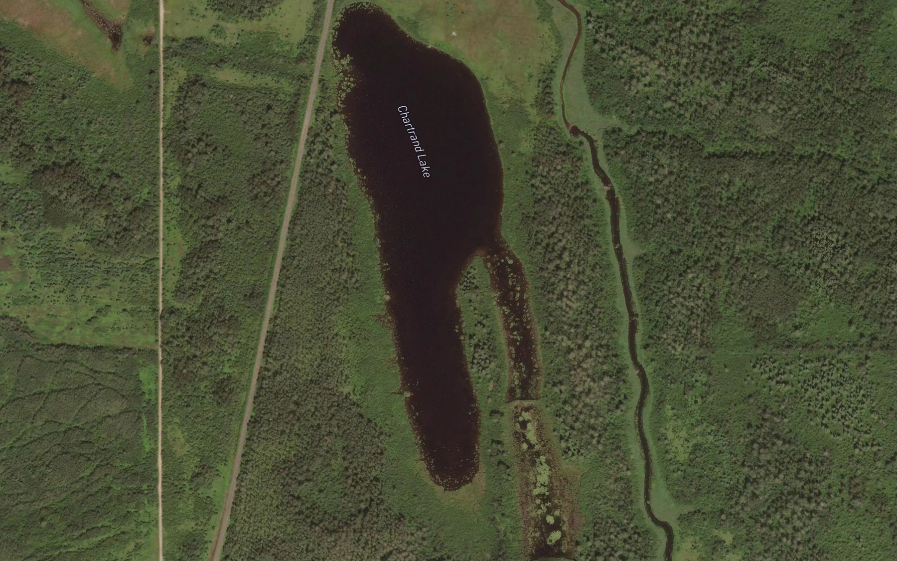 Satellite map of the Chartrand Lake