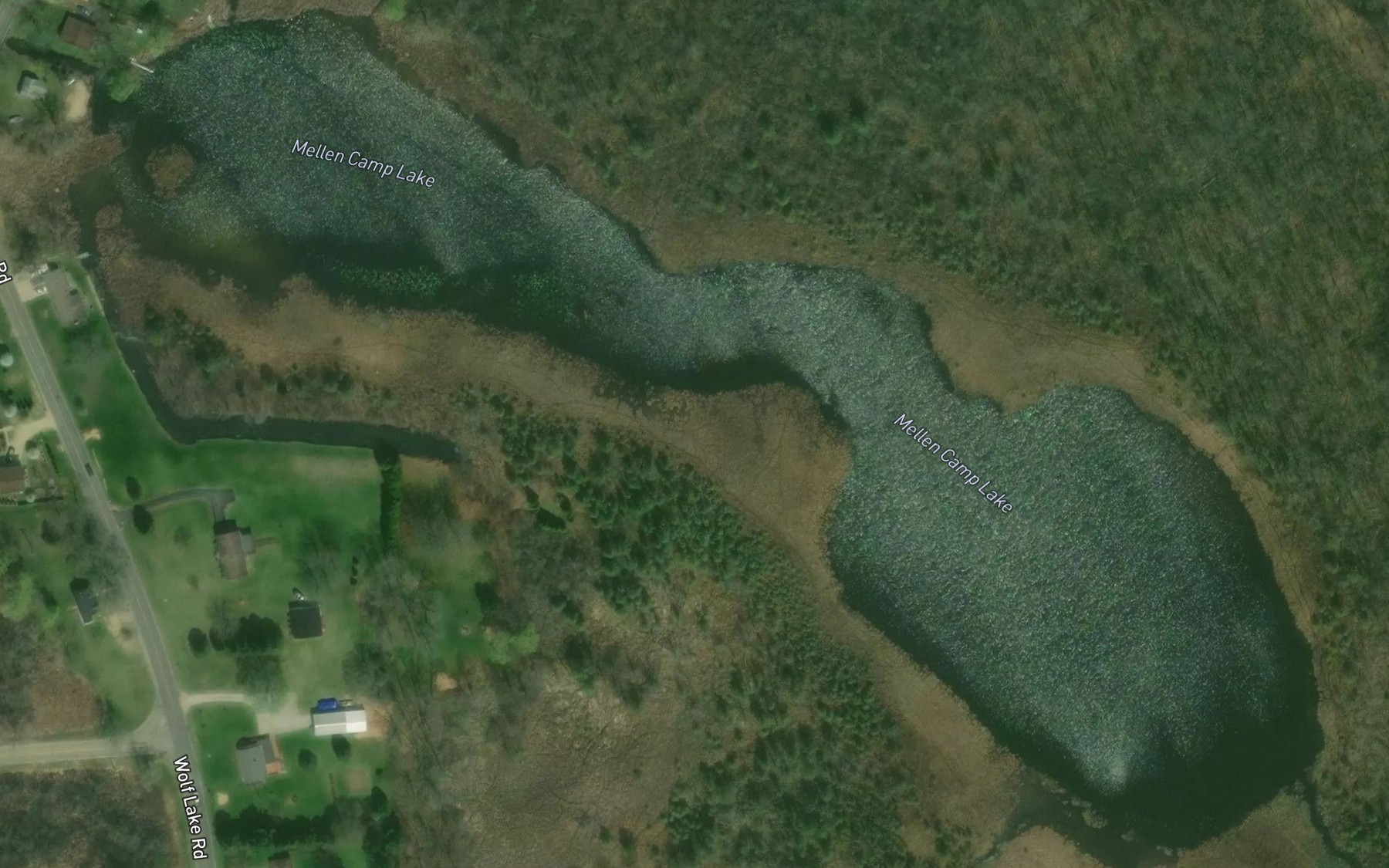 Satellite map of the Mellen Camp Lake