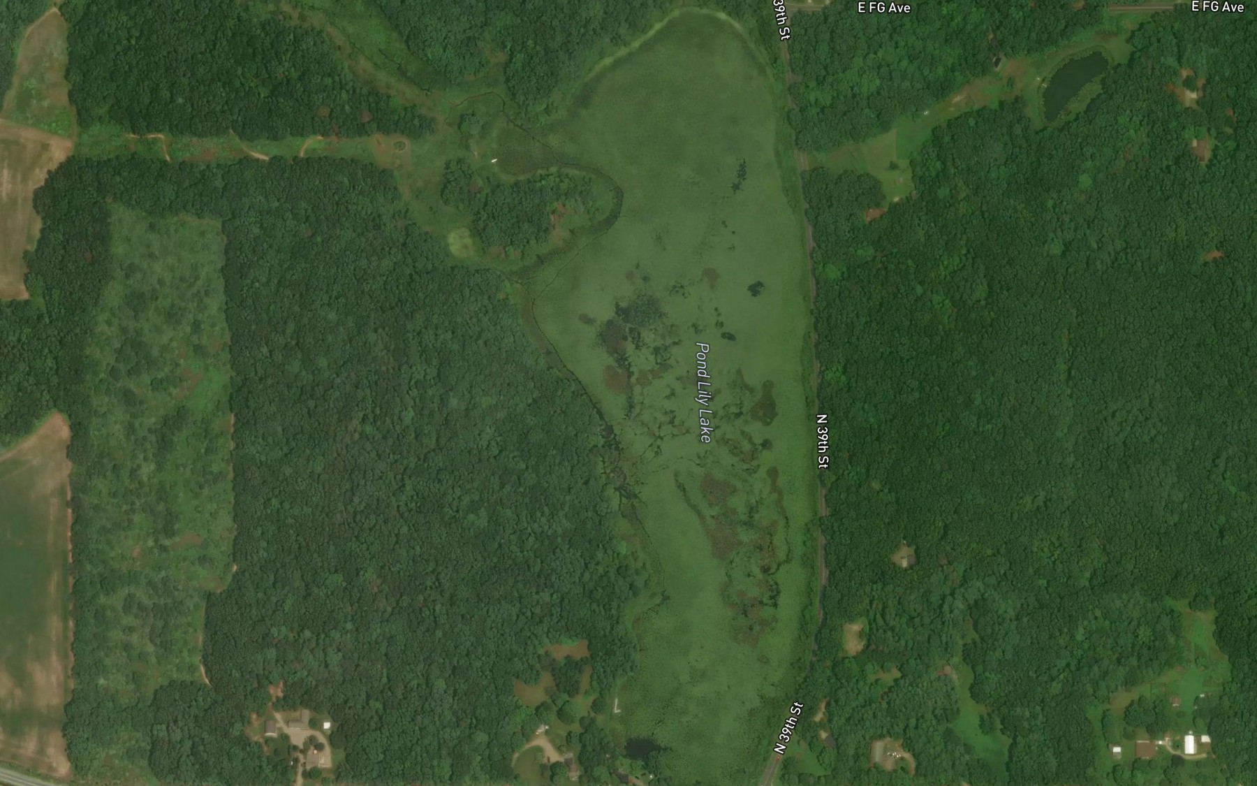 Satellite map of the Pond Lily Lake