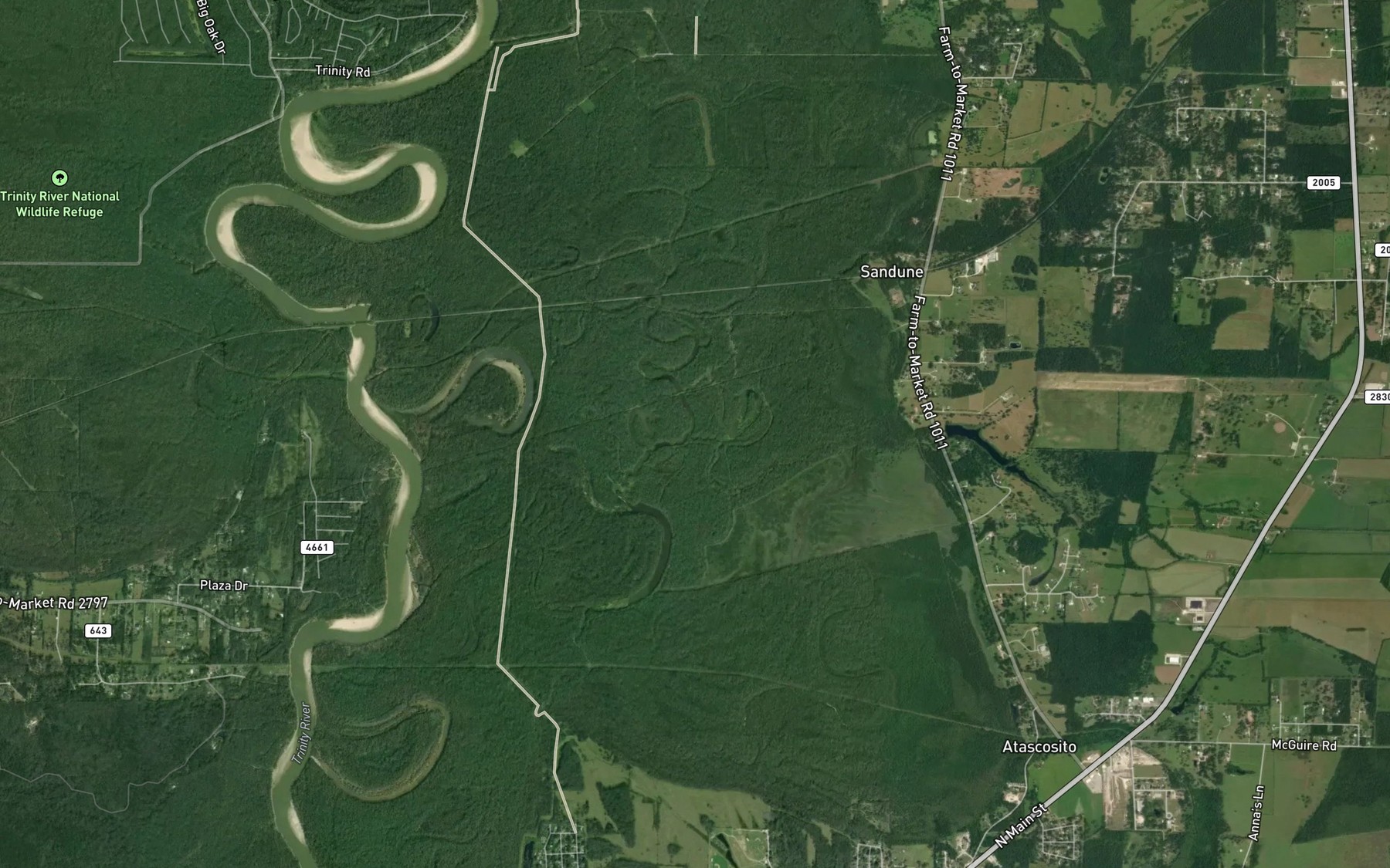 Satellite map of the Josie Bayou