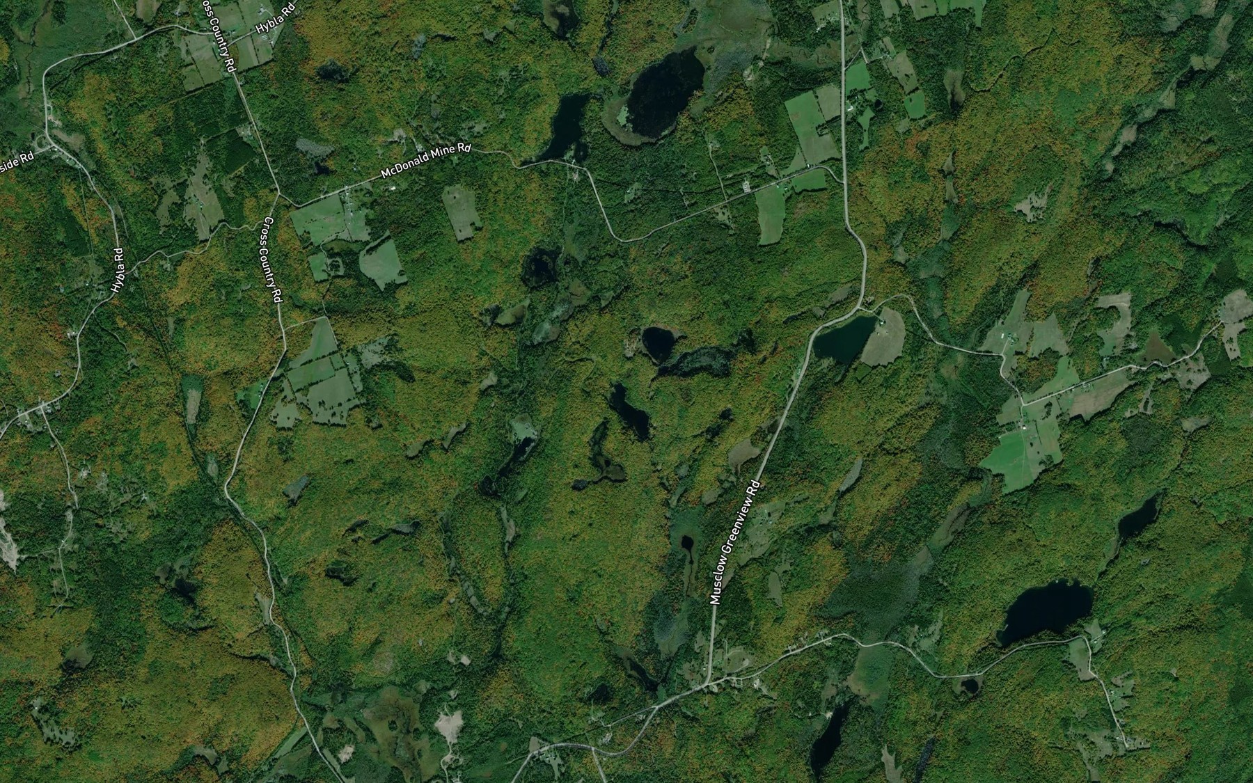 Satellite map of the Raggan Ponds