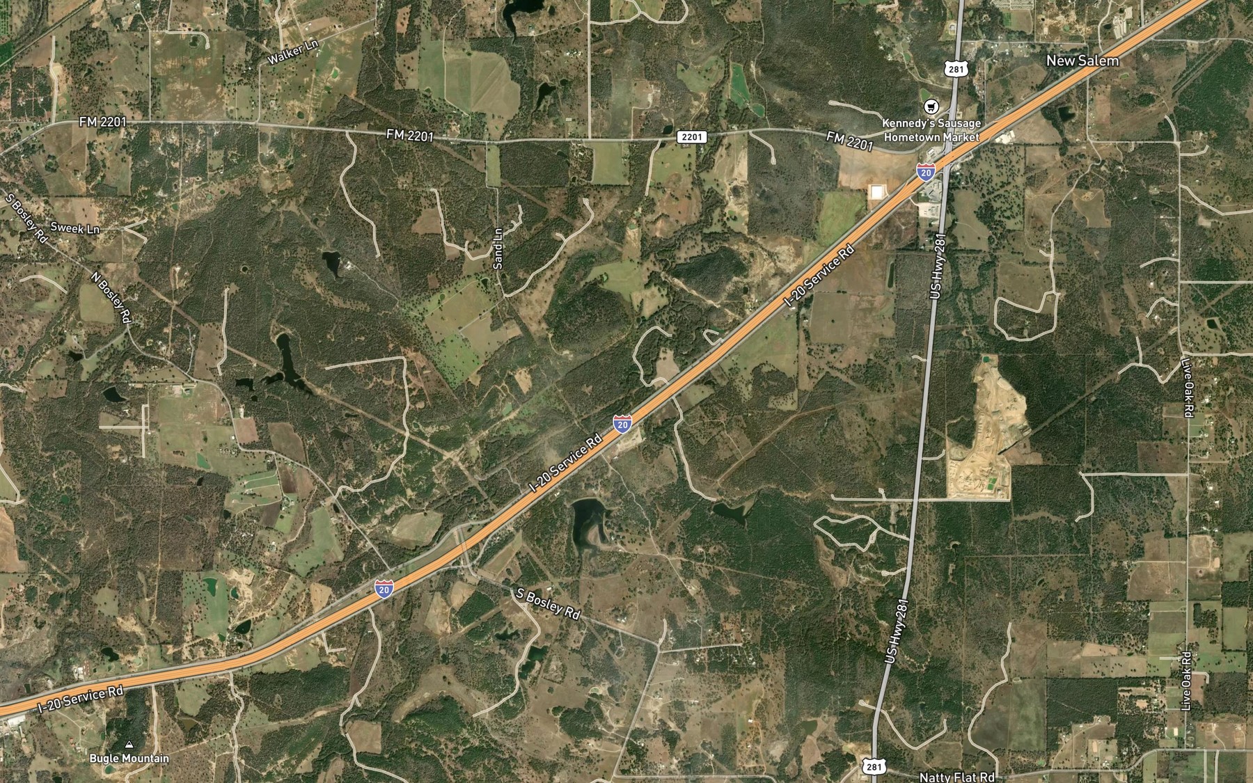 Satellite map of the Rocky Bluff Creek