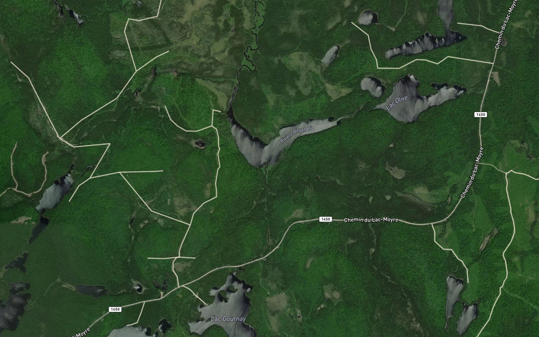 Satellite map of the Riviere Kinoce
